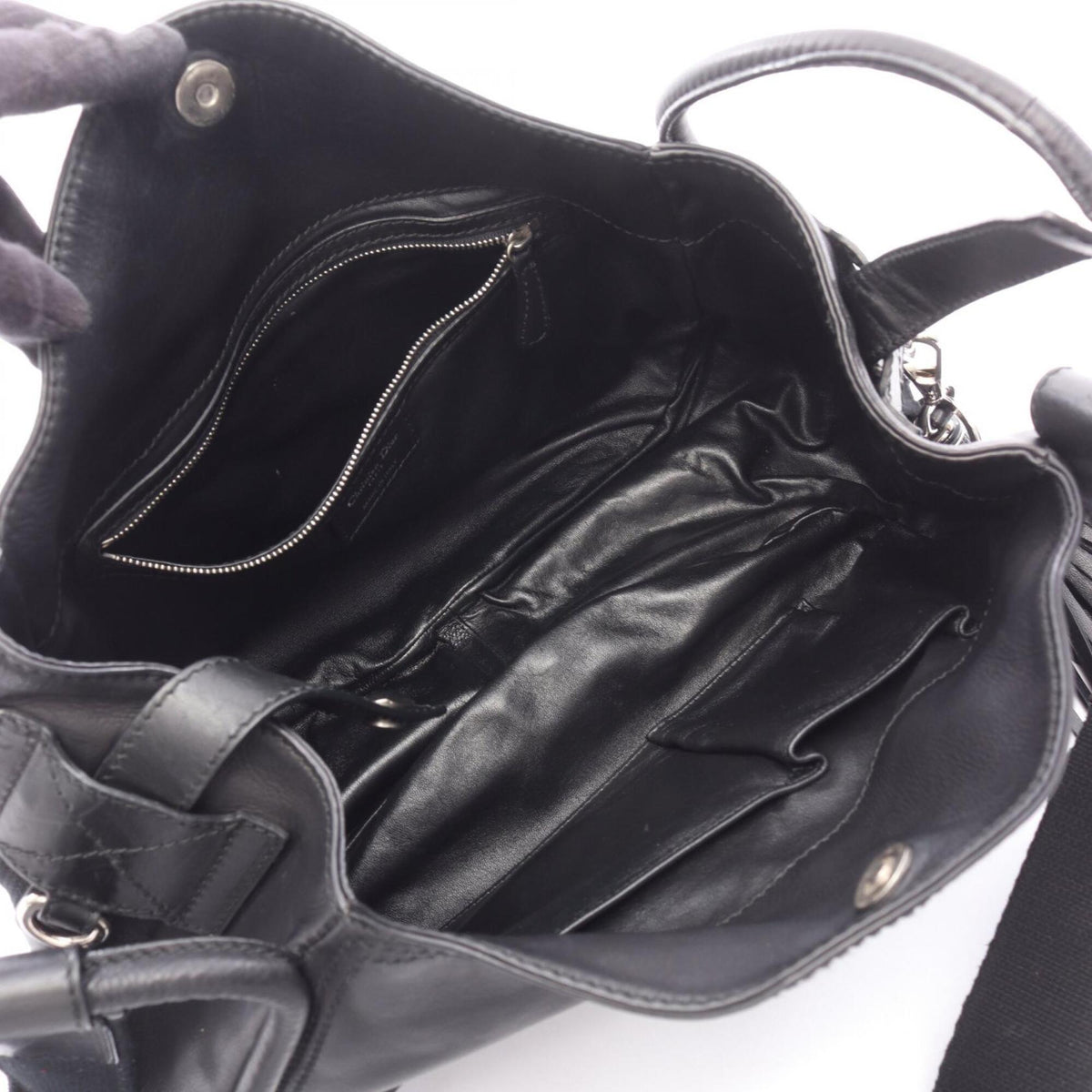 Christian Dior Black Leather Handbag Shoulder Bag (Pre-Owned)