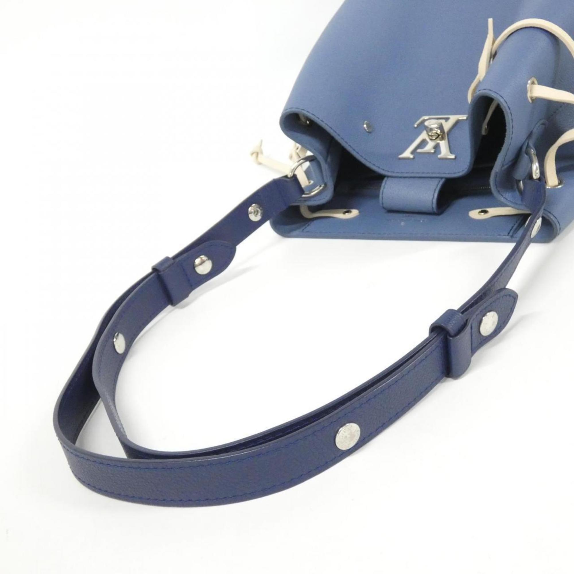 Louis Vuitton Blue Jean Leather Shoulder Bag (Pre-Owned)