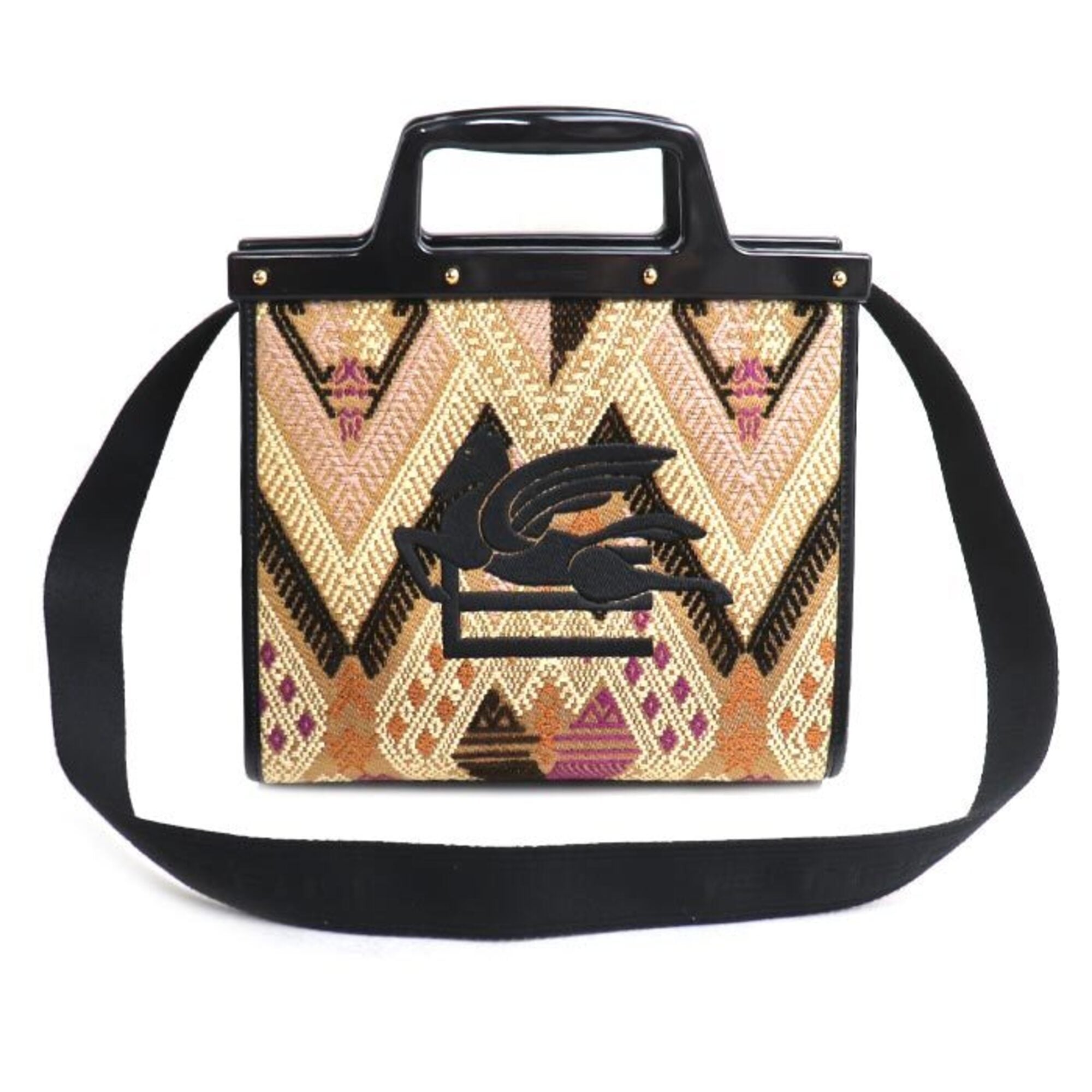 Etro Multi-Color Jacquard Plastic Shoulder Bag (Pre-Owned)