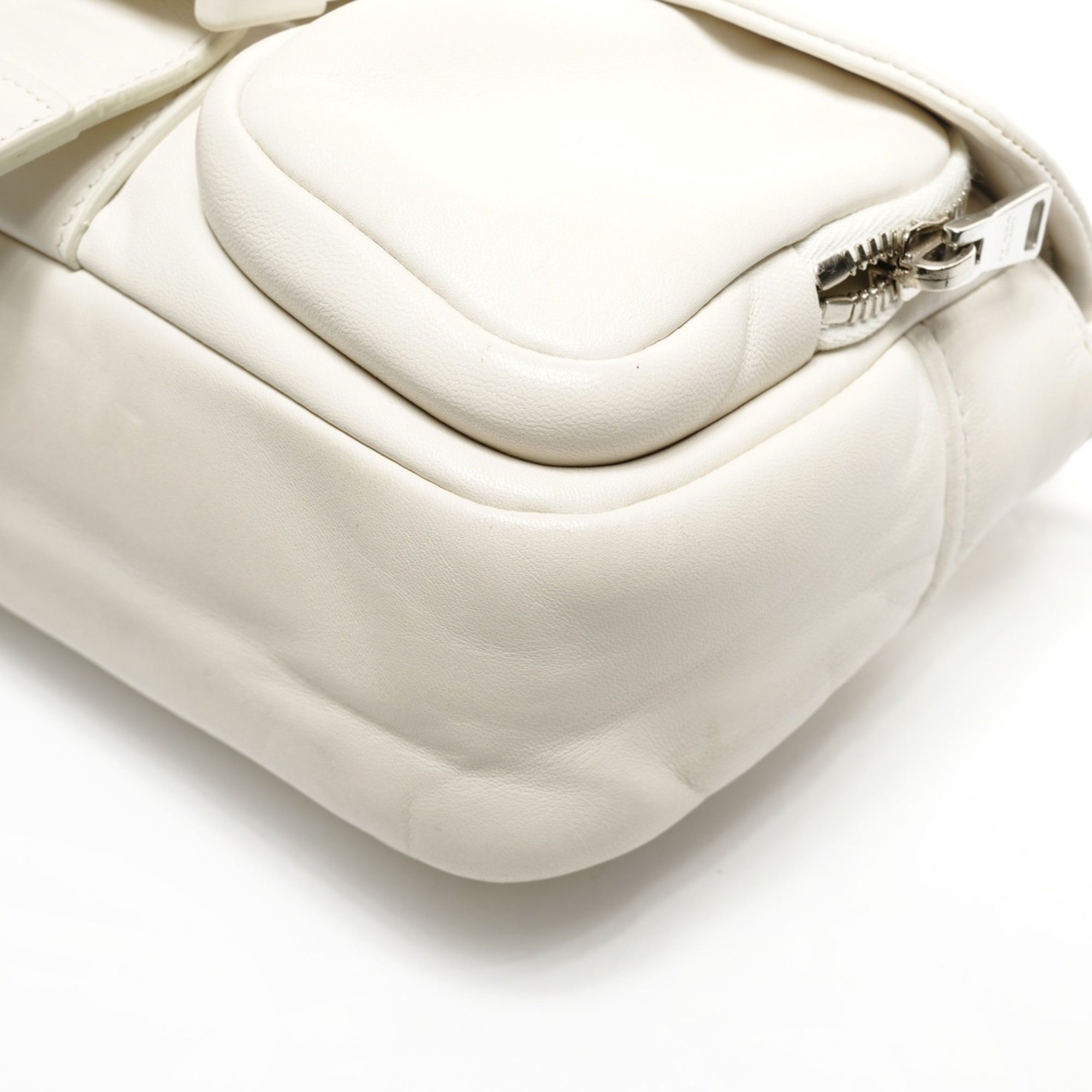Prada White Nappa Leather Shoulder Bag (Pre-Owned)