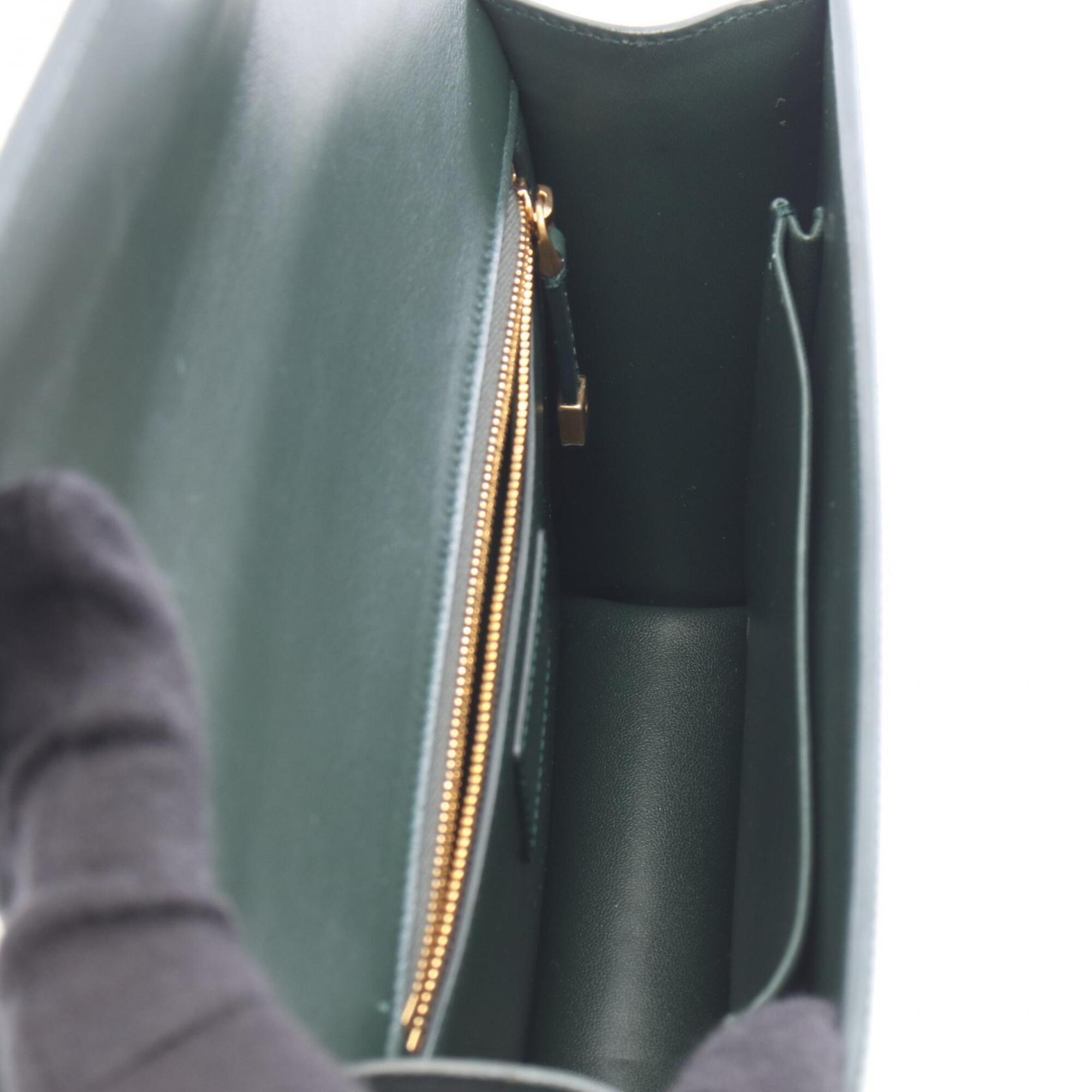 Christian Dior Green Leather Handbag Shoulder Bag (Pre-Owned)