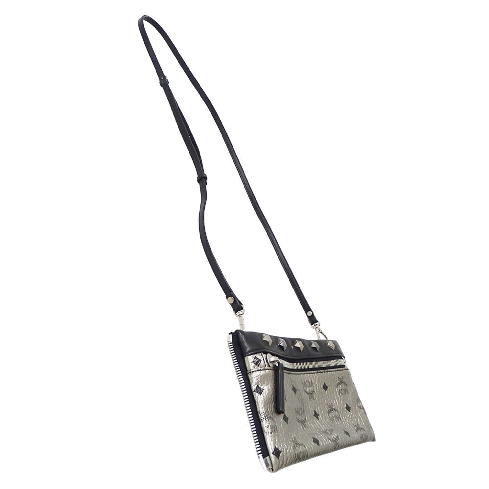 Mcm Black Canvas Handbag Pouch (Pre-Owned)