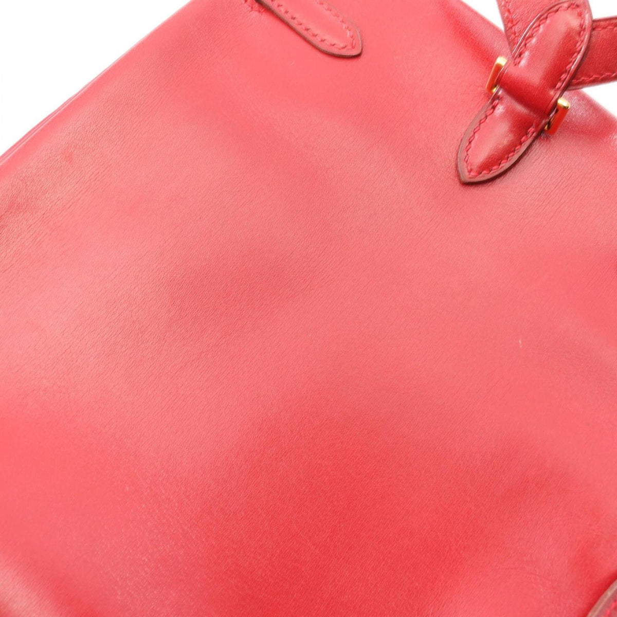 Hermes Red Color Box Calf Leather Leather Backpack Handbag (Pre-Owned)