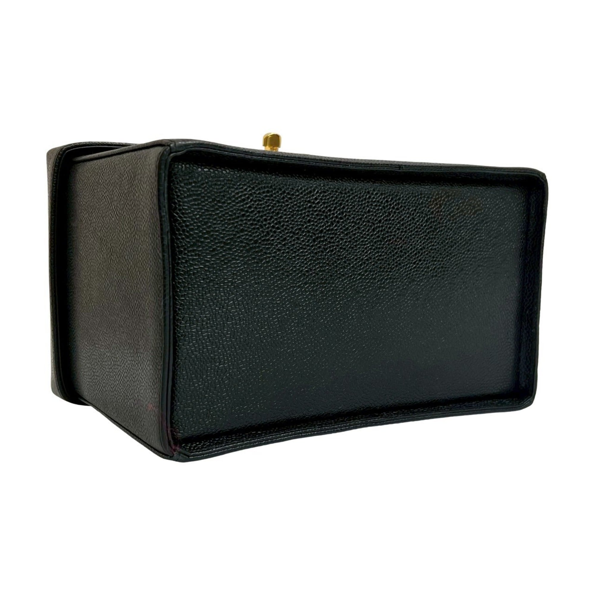 Chanel Black Grained Calfskin Handbag Shoulder Bag (Pre-Owned)