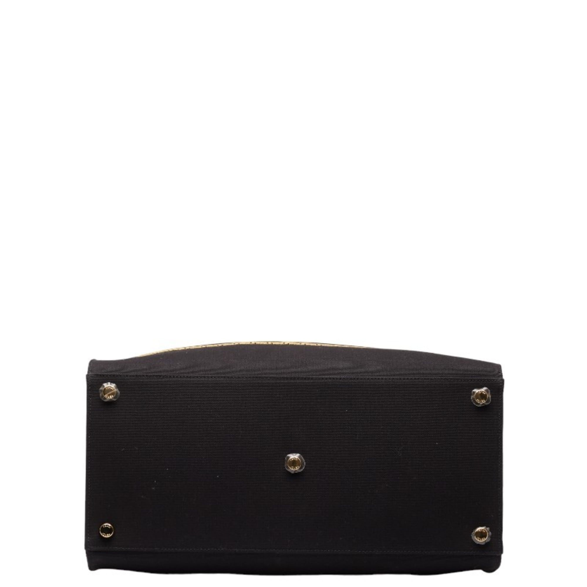 Fendi Black Yellow Canvas Shoulder Bag Tote Bag (Pre-Owned)