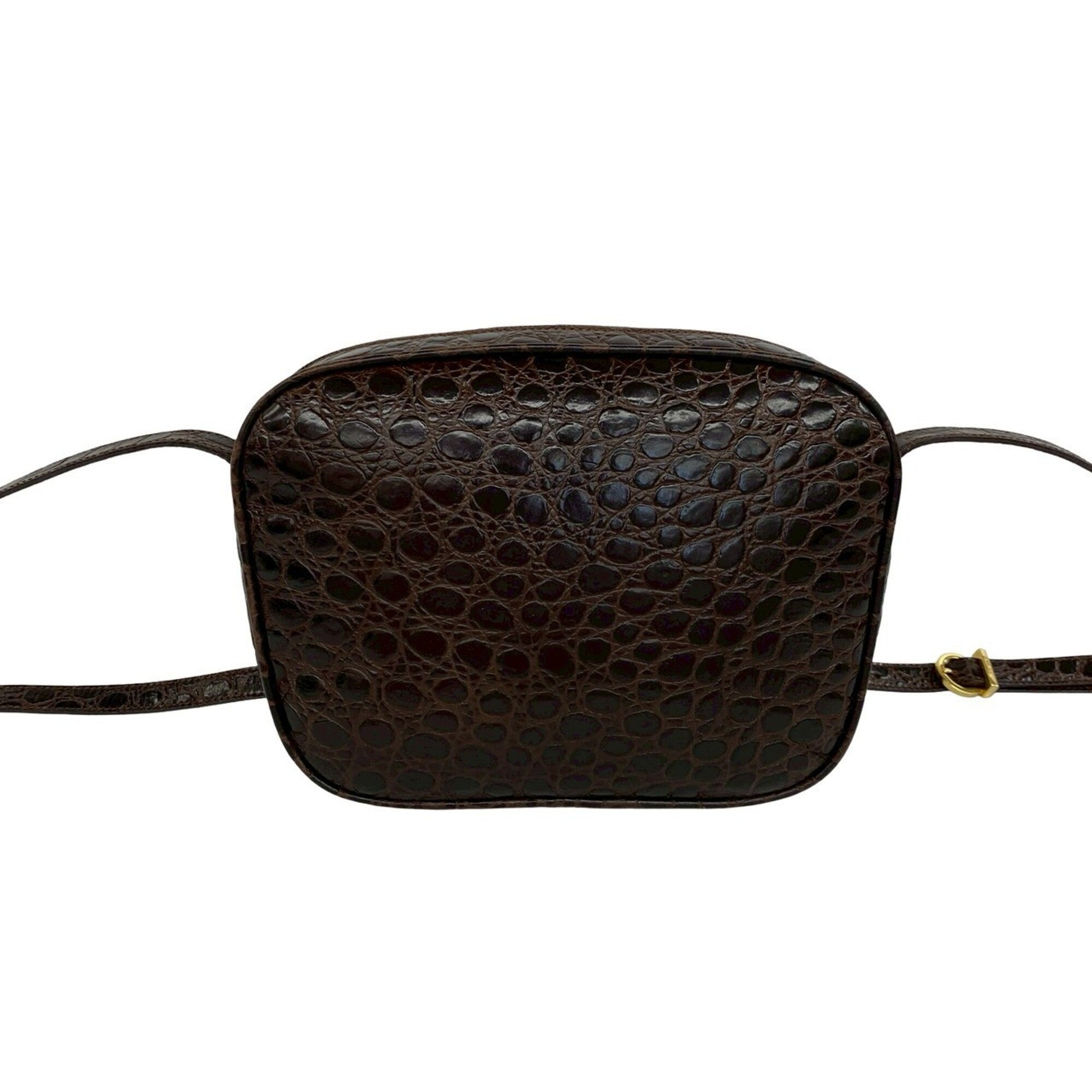 Salvatore Ferragamo Brown Leather Pochette Shoulder Bag (Pre-Owned)