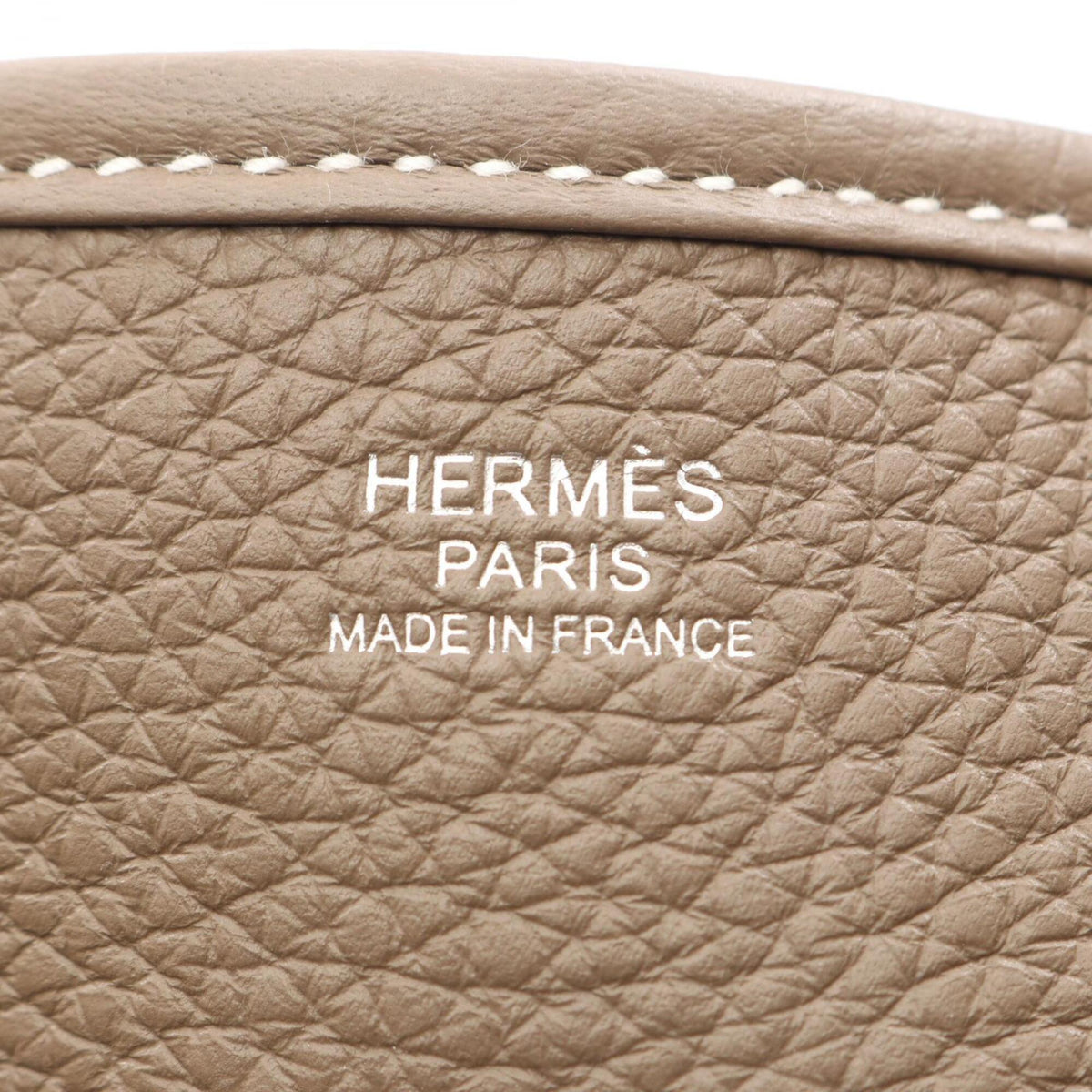 Hermes Etoupe Gray Gray Taurillon Clemence Leather Handbag Shoulder Bag (Pre-Owned)
