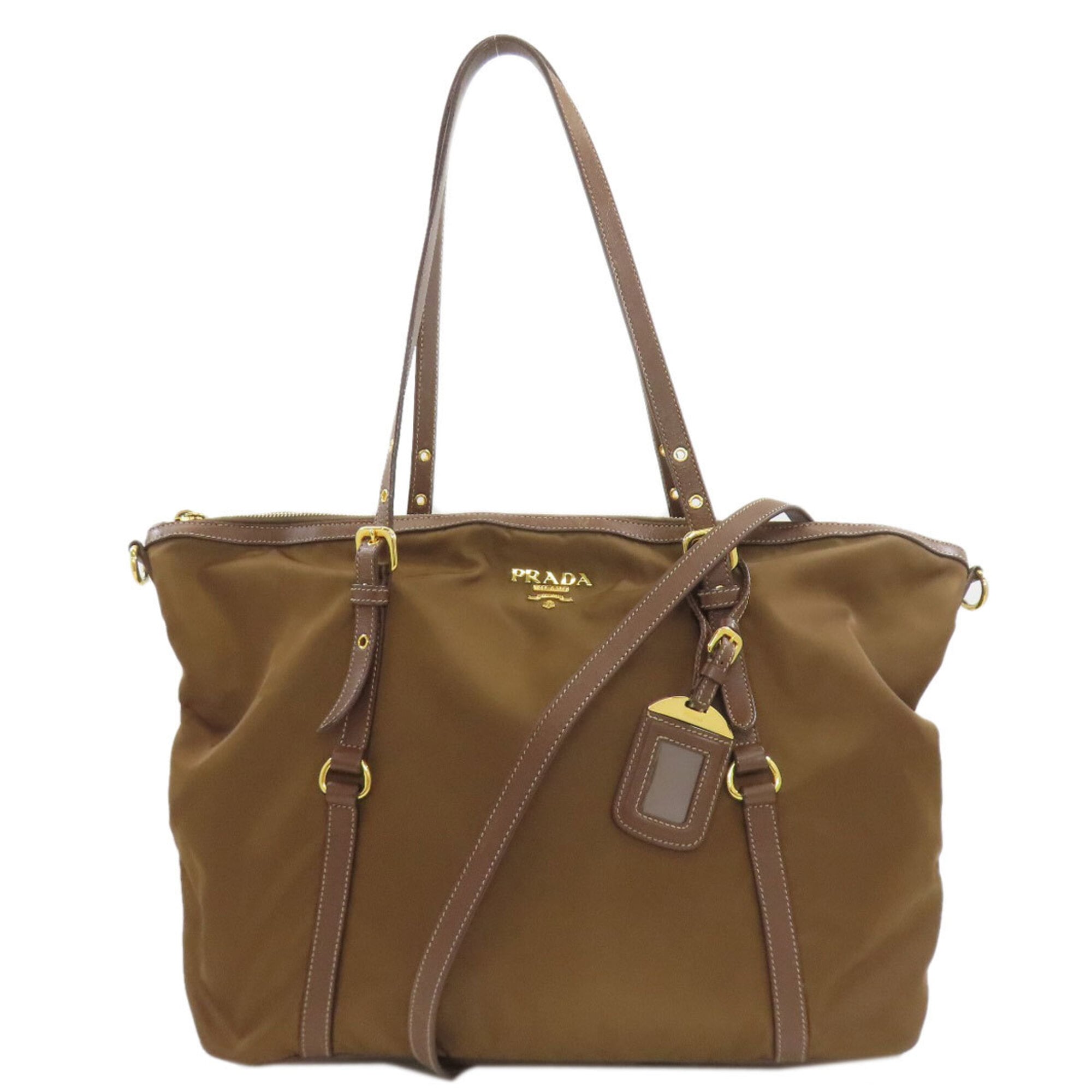 Prada Brown Nylon Handbag (Pre-Owned)