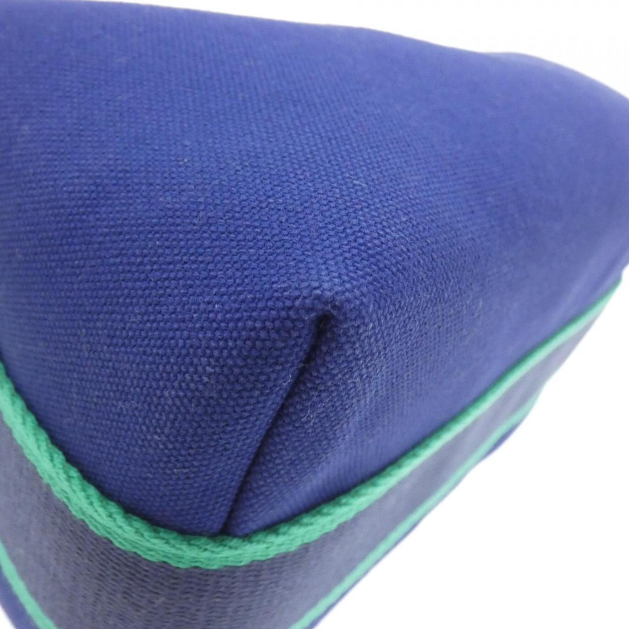 Hermes Blue Marine Blue Canvas Handbag Pouch (Pre-Owned)