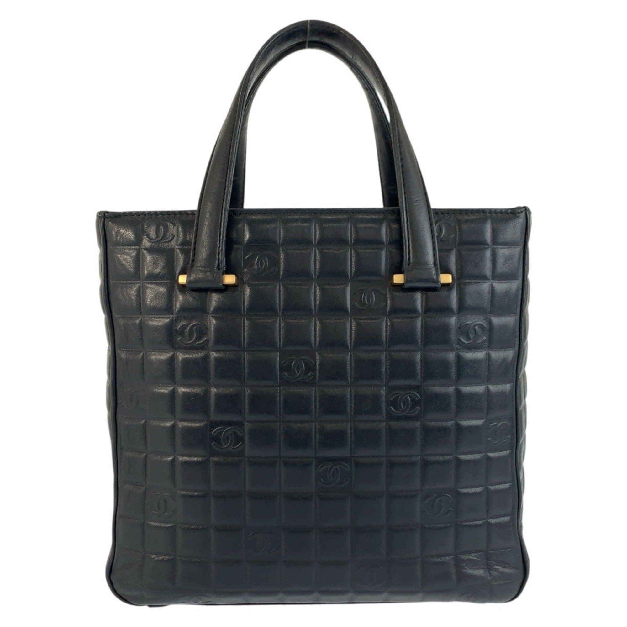 Chanel Black Leather Handbag Tote Bag (Pre-Owned)