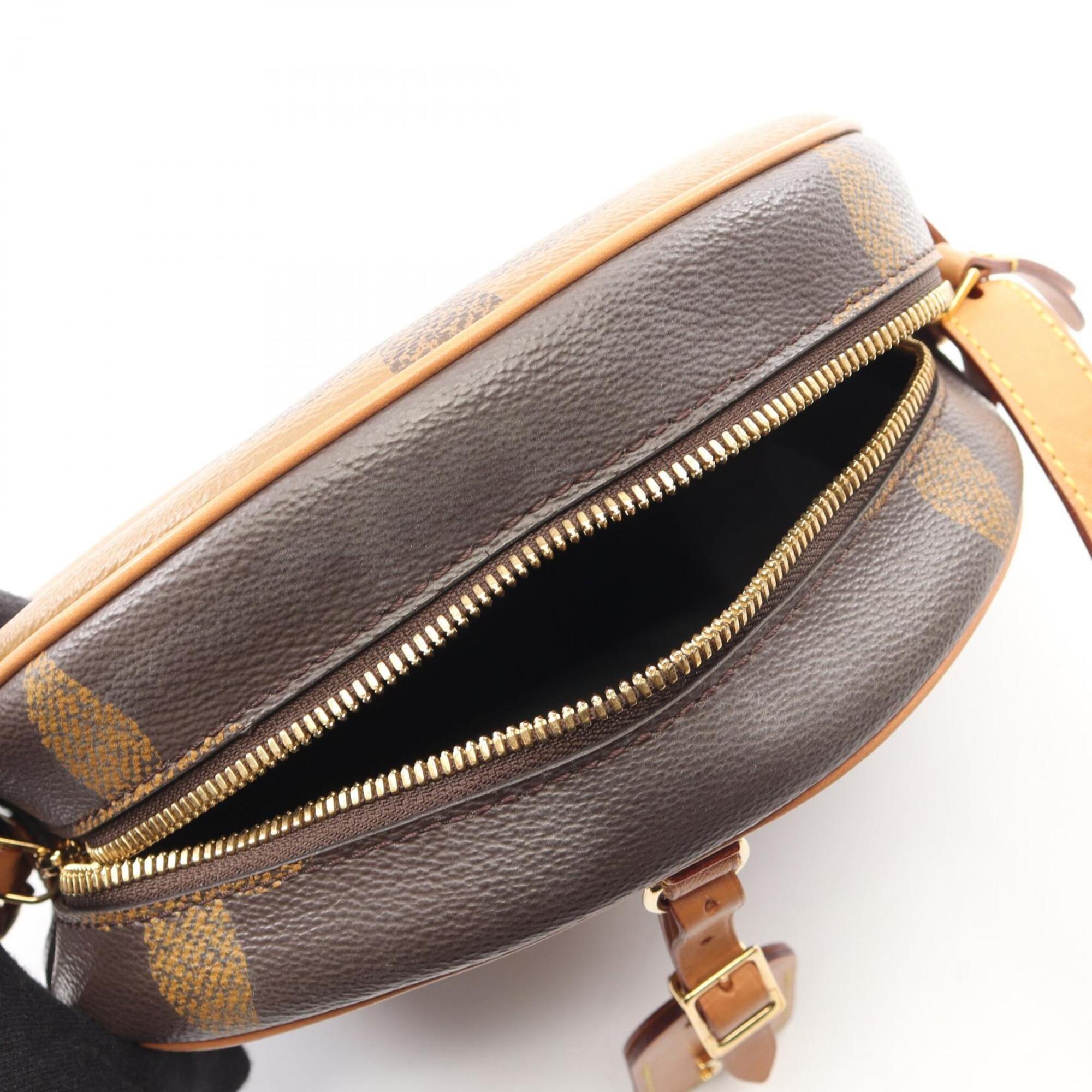 Louis Vuitton Brown Coated Canvas Leather Handbag Shoulder Bag (Pre-Owned)
