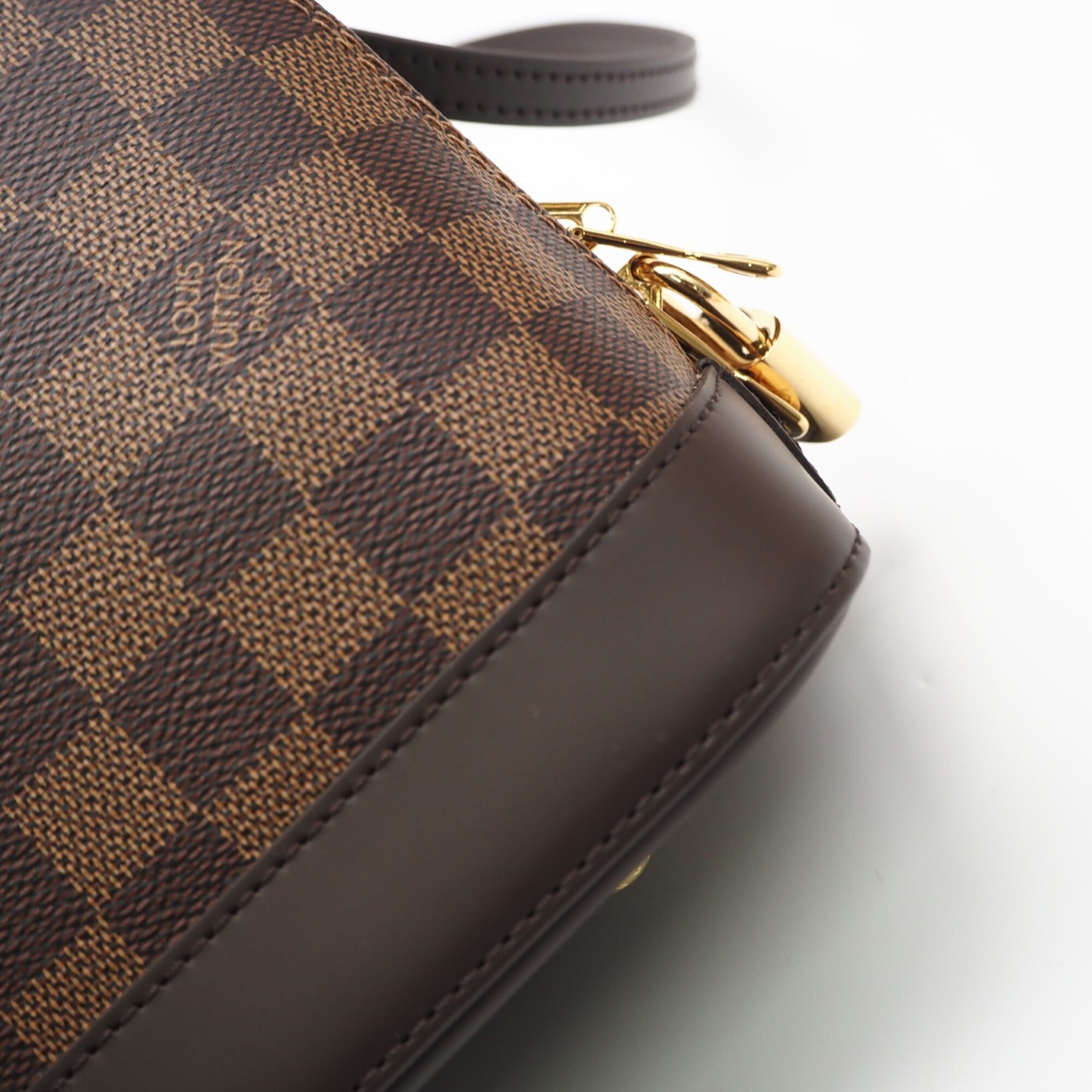Louis Vuitton Damier Beige Brown Coated Canvas Leather Handbag (Pre-Owned)