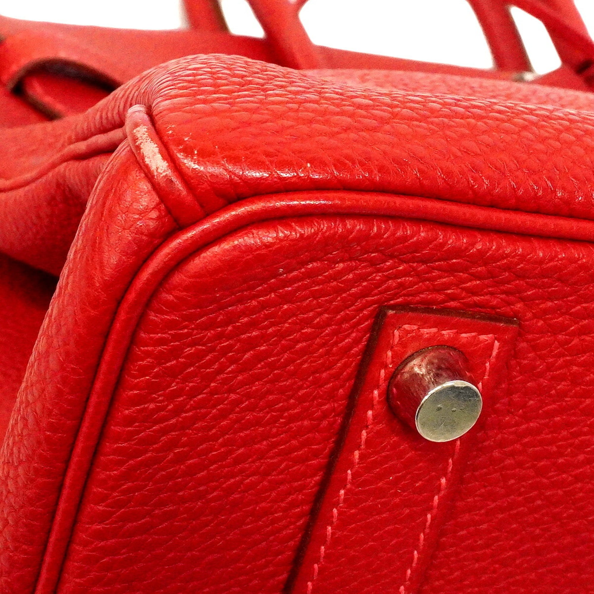 Hermes Rouge Vif Togo Leather Handbag (Pre-Owned)