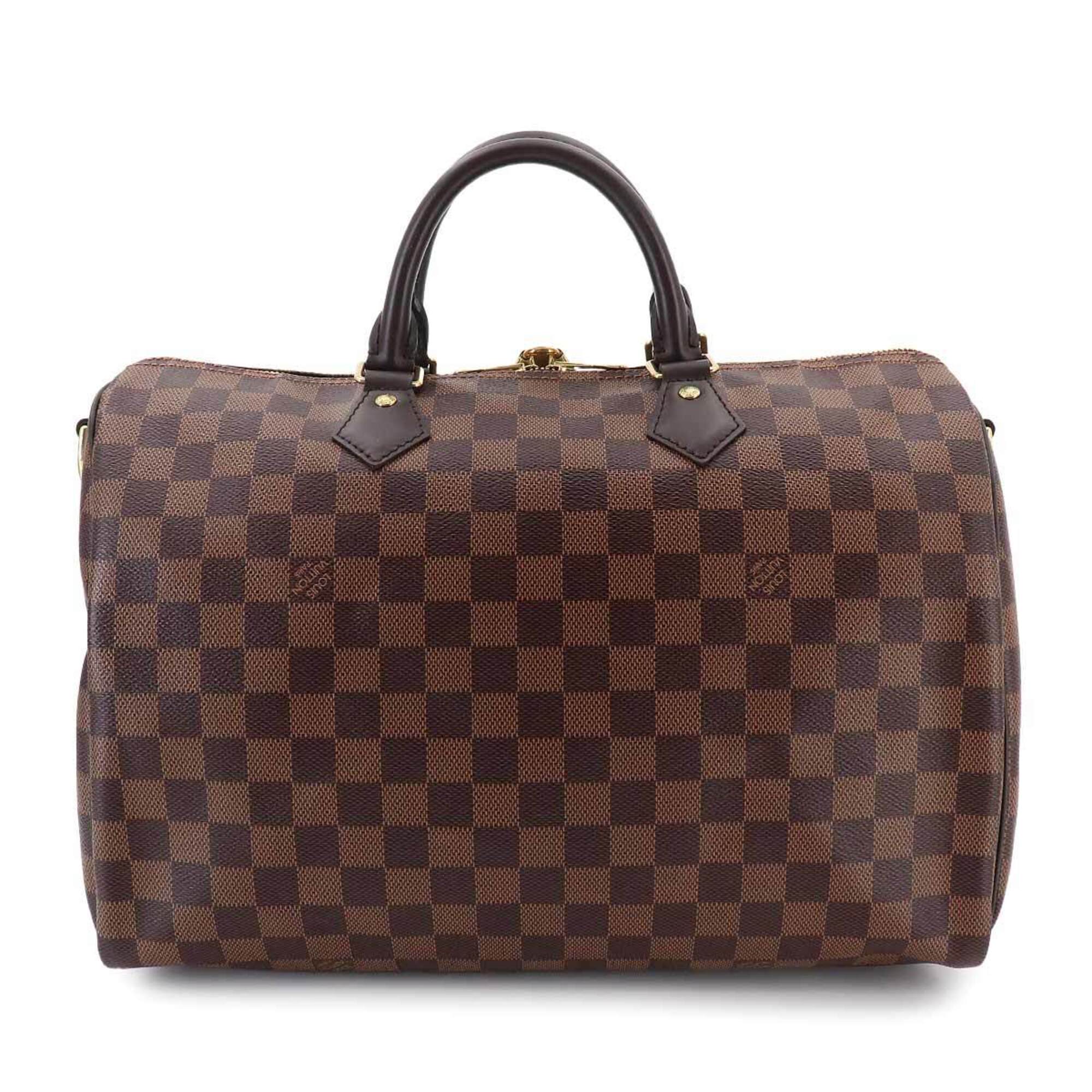 Louis Vuitton Brown Ebene Damier Canvas Boston Bag Handbag (Pre-Owned)