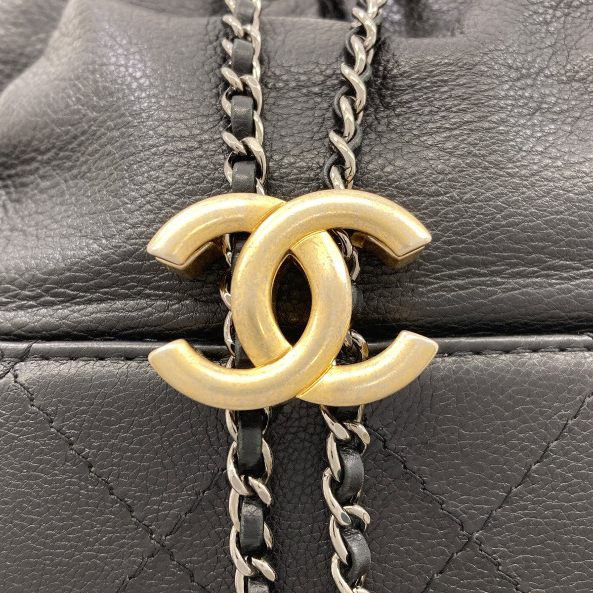 Chanel Gabriel Black Leather Shoulder Bag (Pre-Owned)