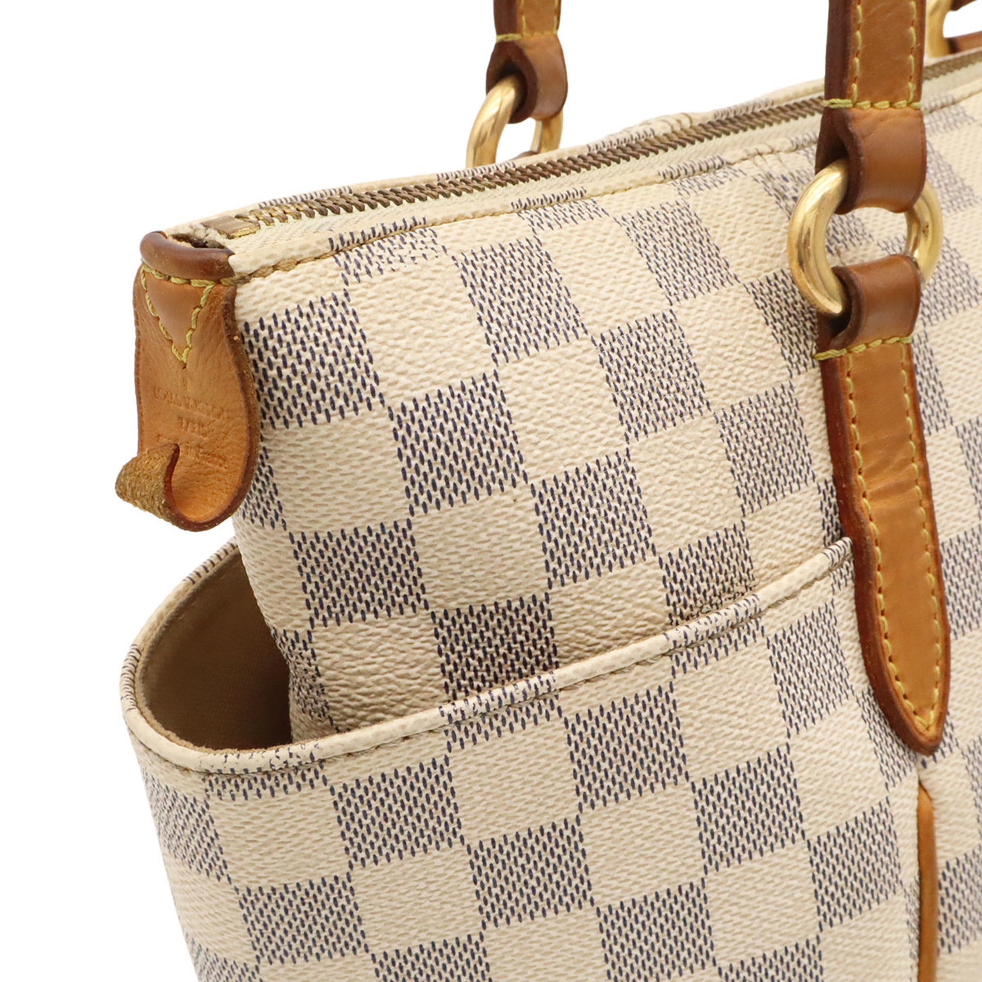 Louis Vuitton Ivory Damier Azur Canvas Shoulder Bag Tote Bag (Pre-Owned)