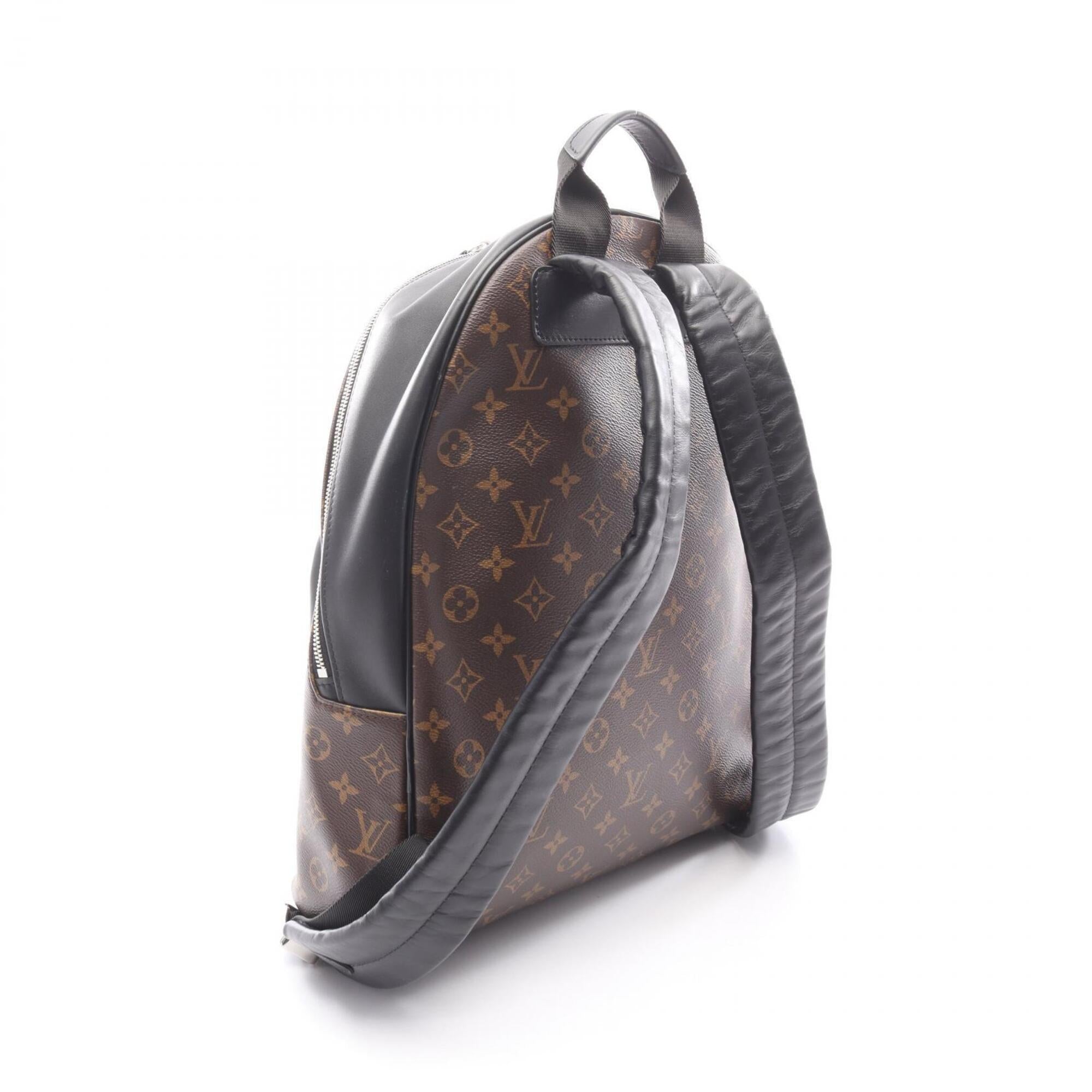 Louis Vuitton Black Brown Monogram Macassar Coated Canvas Pvc Monogram Leather Backpack Handbag (Pre-Owned)
