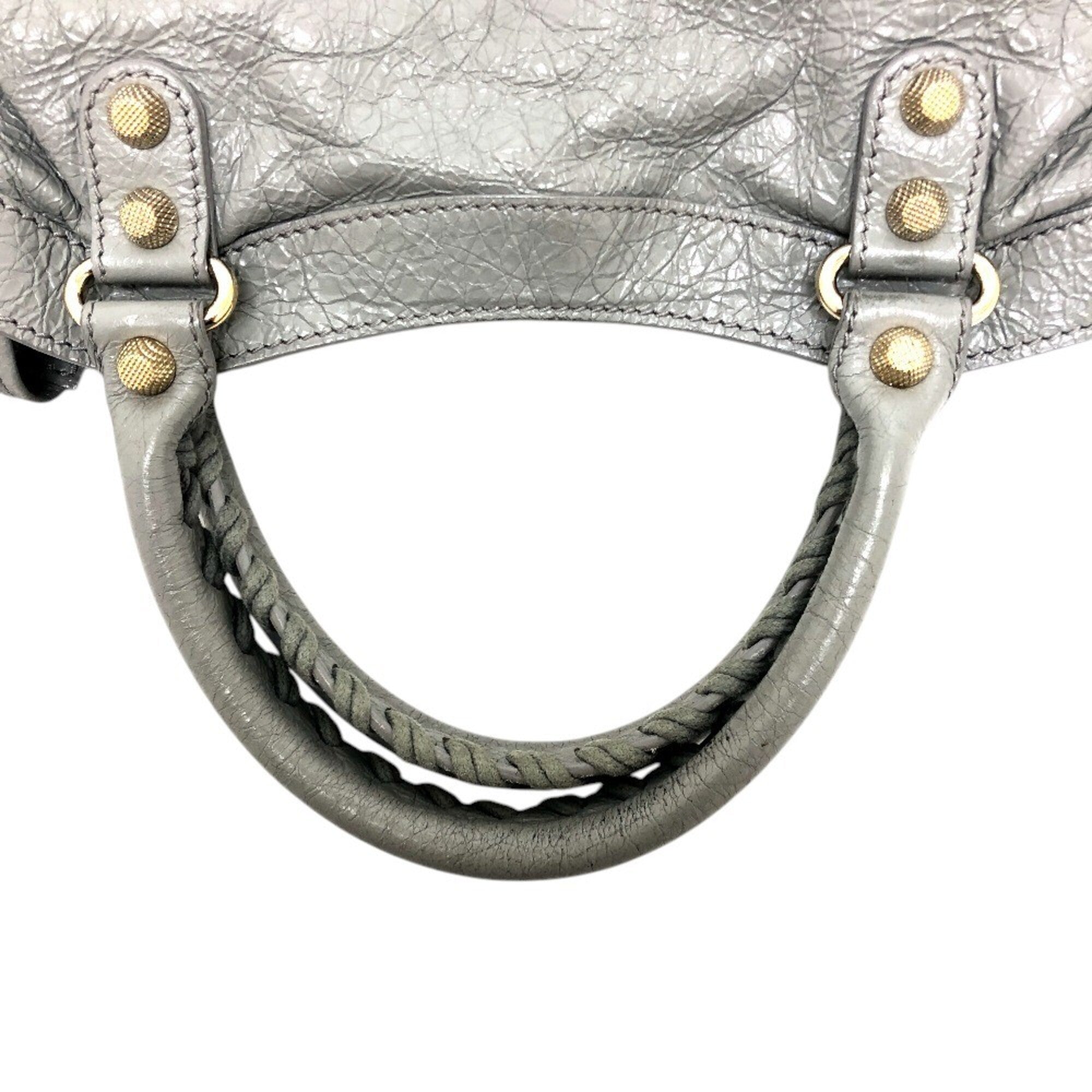 Balenciaga Gray Leather Handbag Shoulder Bag (Pre-Owned)