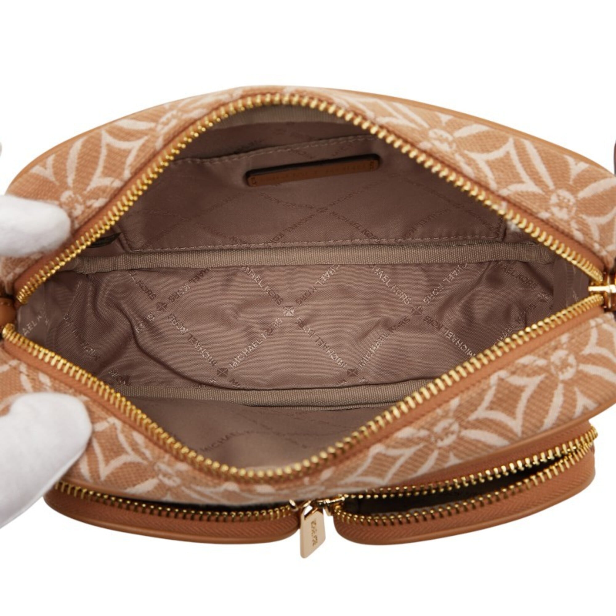 Michael Kors Brown Canvas Leather Pouch Shoulder Bag (Pre-Owned)