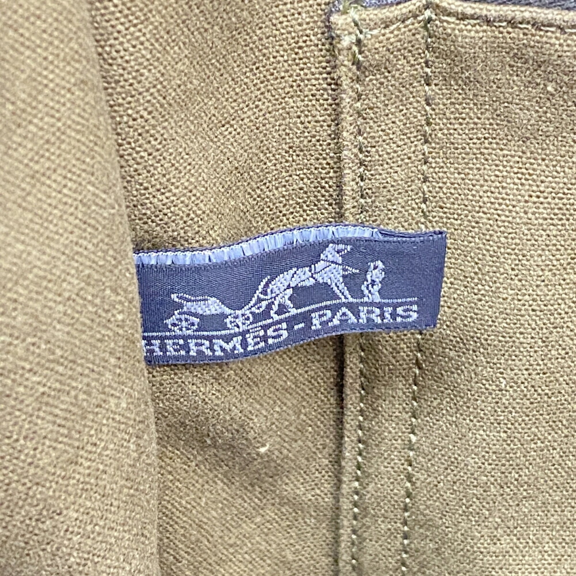 Hermes Khaki Canvas Tote Bag (Pre-Owned)