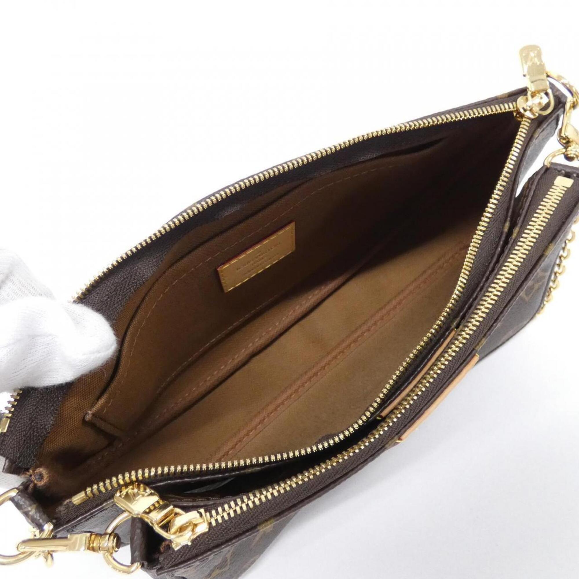 Louis Vuitton Khaki Marron Coated Canvas Pochette Pouch Shoulder Bag (Pre-Owned)