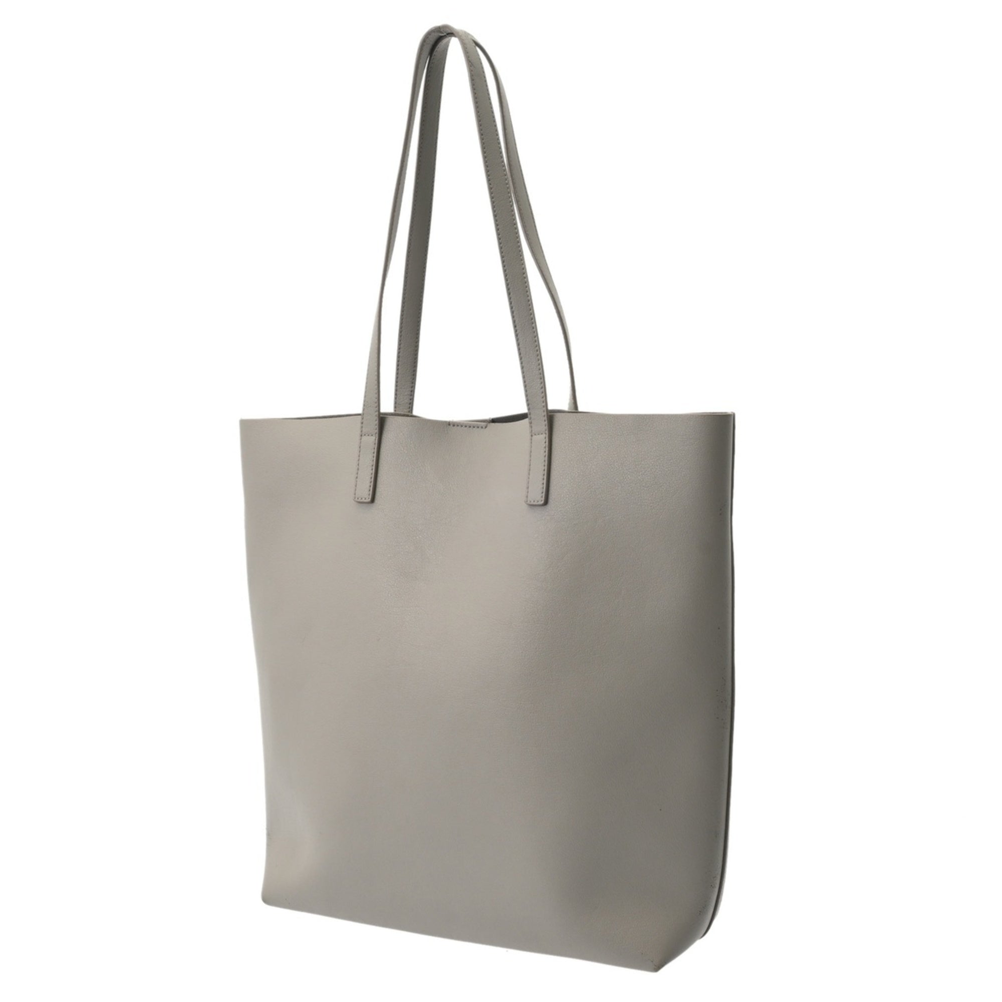 Saint Laurent Gray Leather Tote Bag (Pre-Owned)