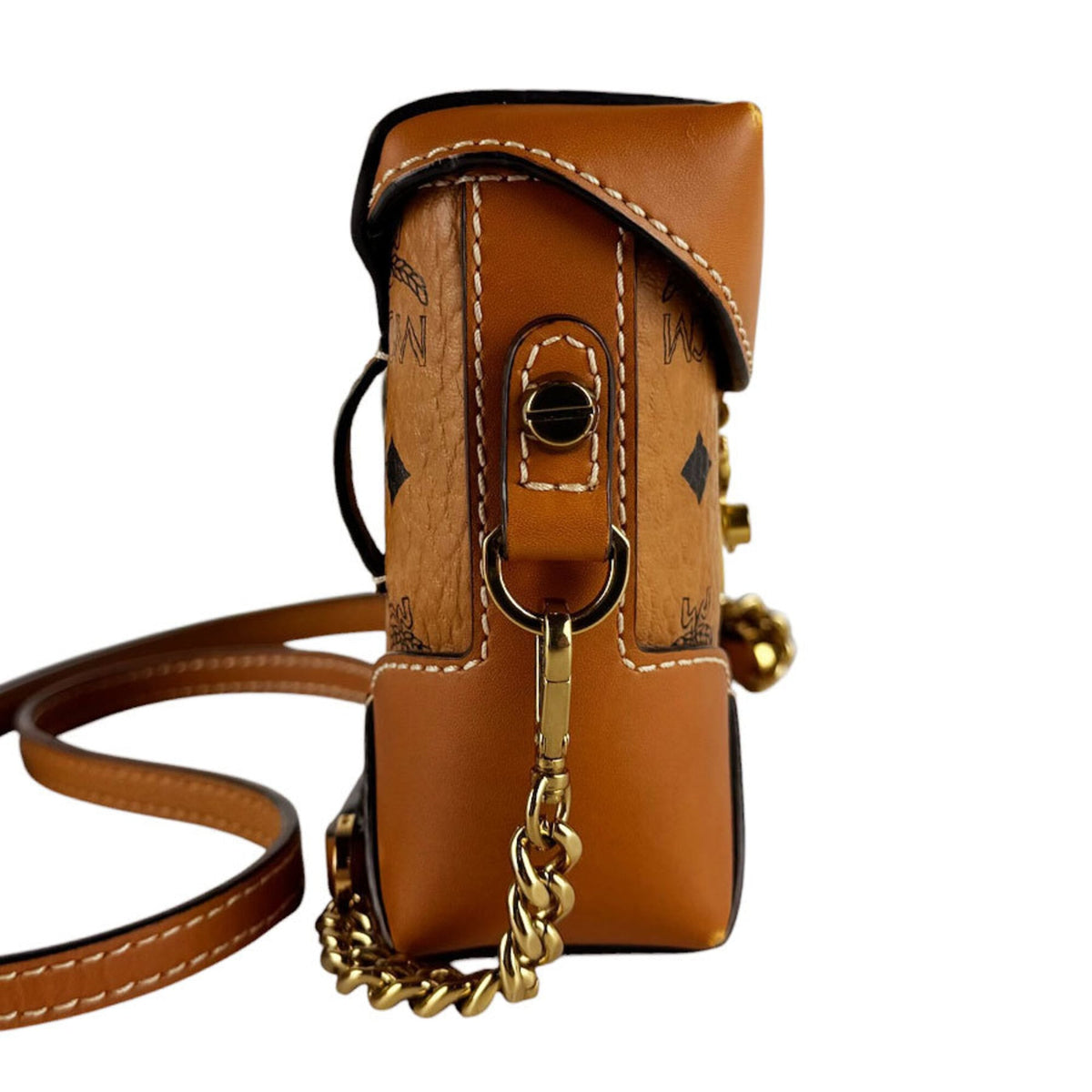 Mcm Brown Leather Shoulder Bag (Pre-Owned)