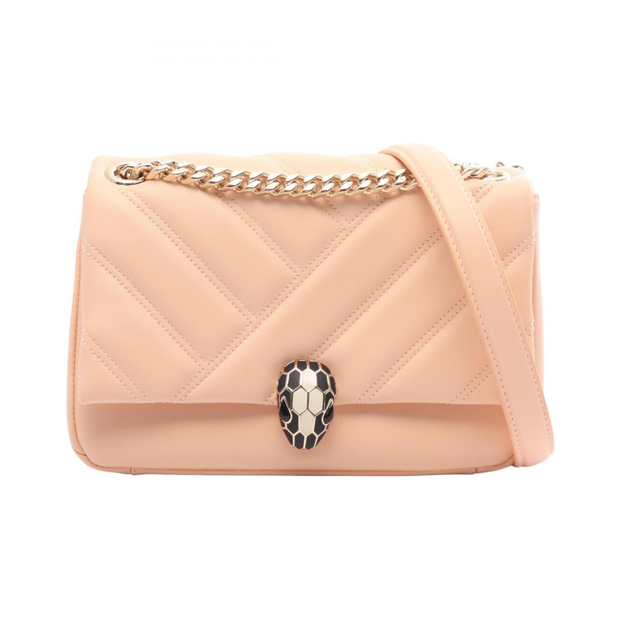Bvlgari Pink Leather Handbag Shoulder Bag (Pre-Owned)