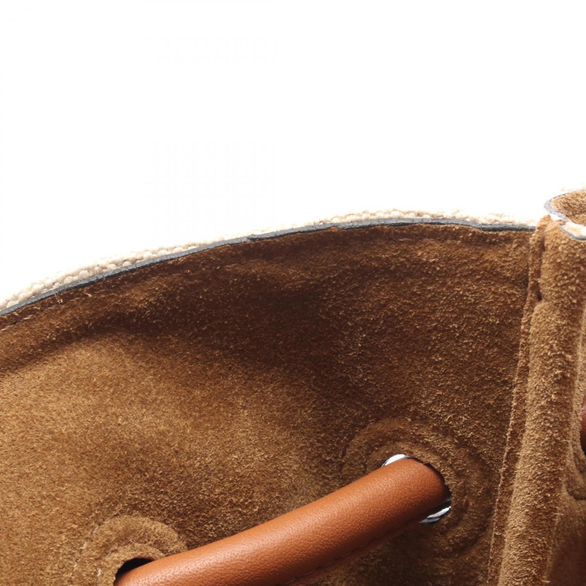 Loewe Flamenco Beige Brown Canvas Leather Handbag Tote Bag (Pre-Owned)