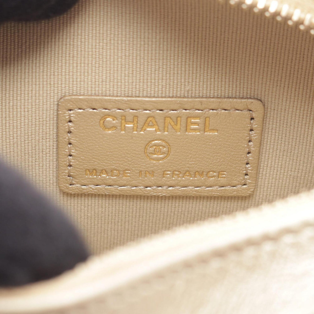 Chanel Gold Leather Clutch Bag Handbag Shoulder Bag (Pre-Owned)