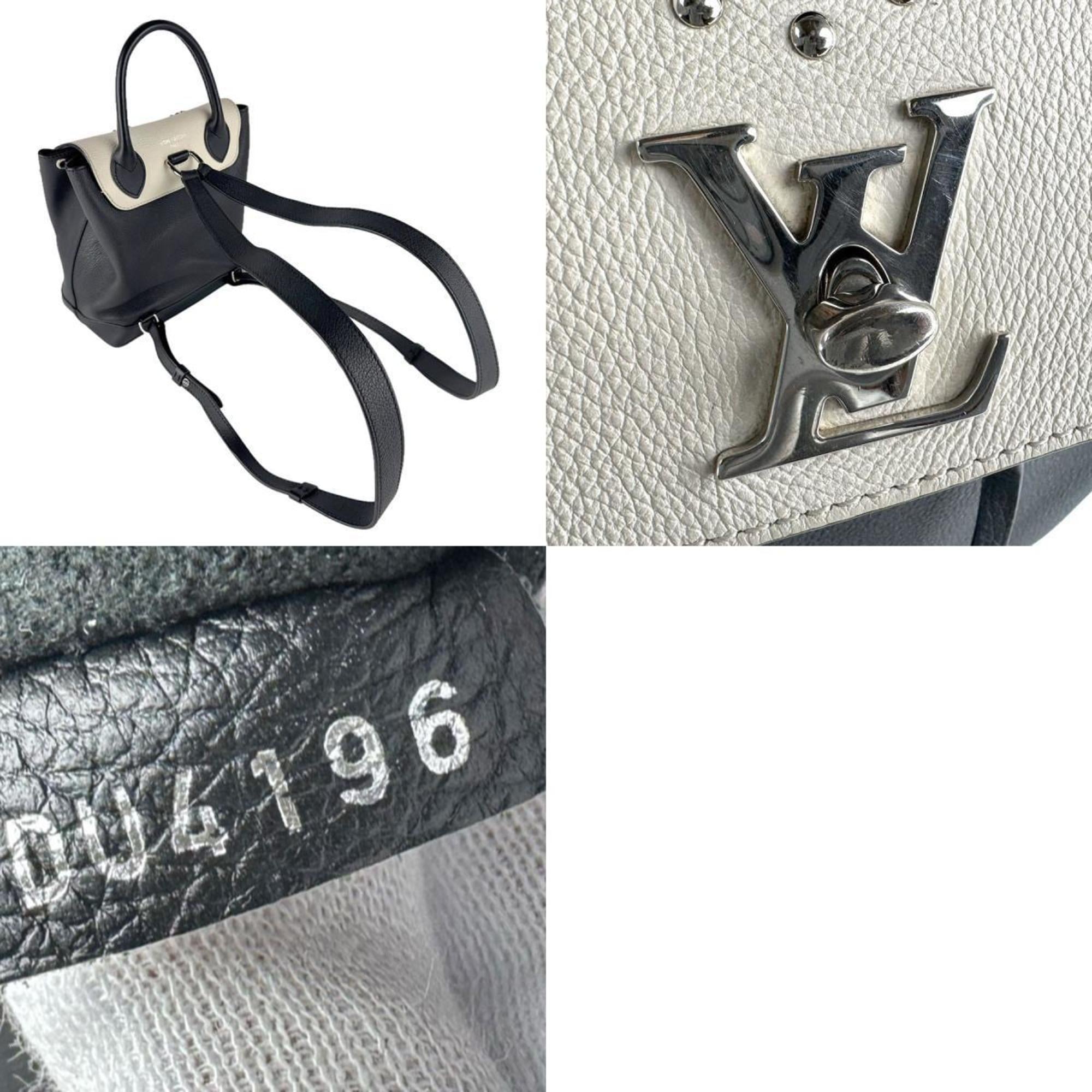 Louis Vuitton Black Off-White Leather Backpack (Pre-Owned)