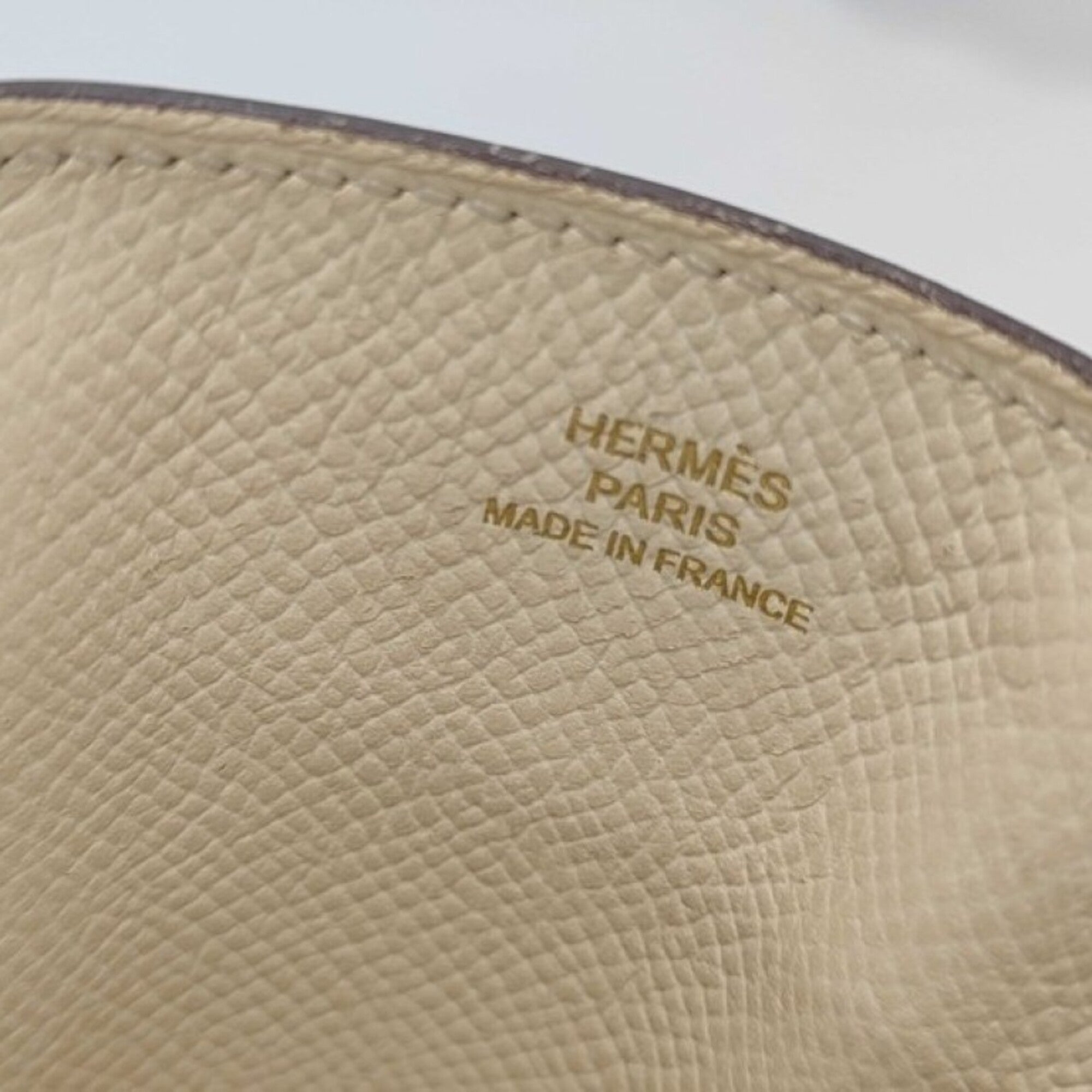 Hermes Brown White Yellow Epsom Leather Pouch (Pre-Owned)