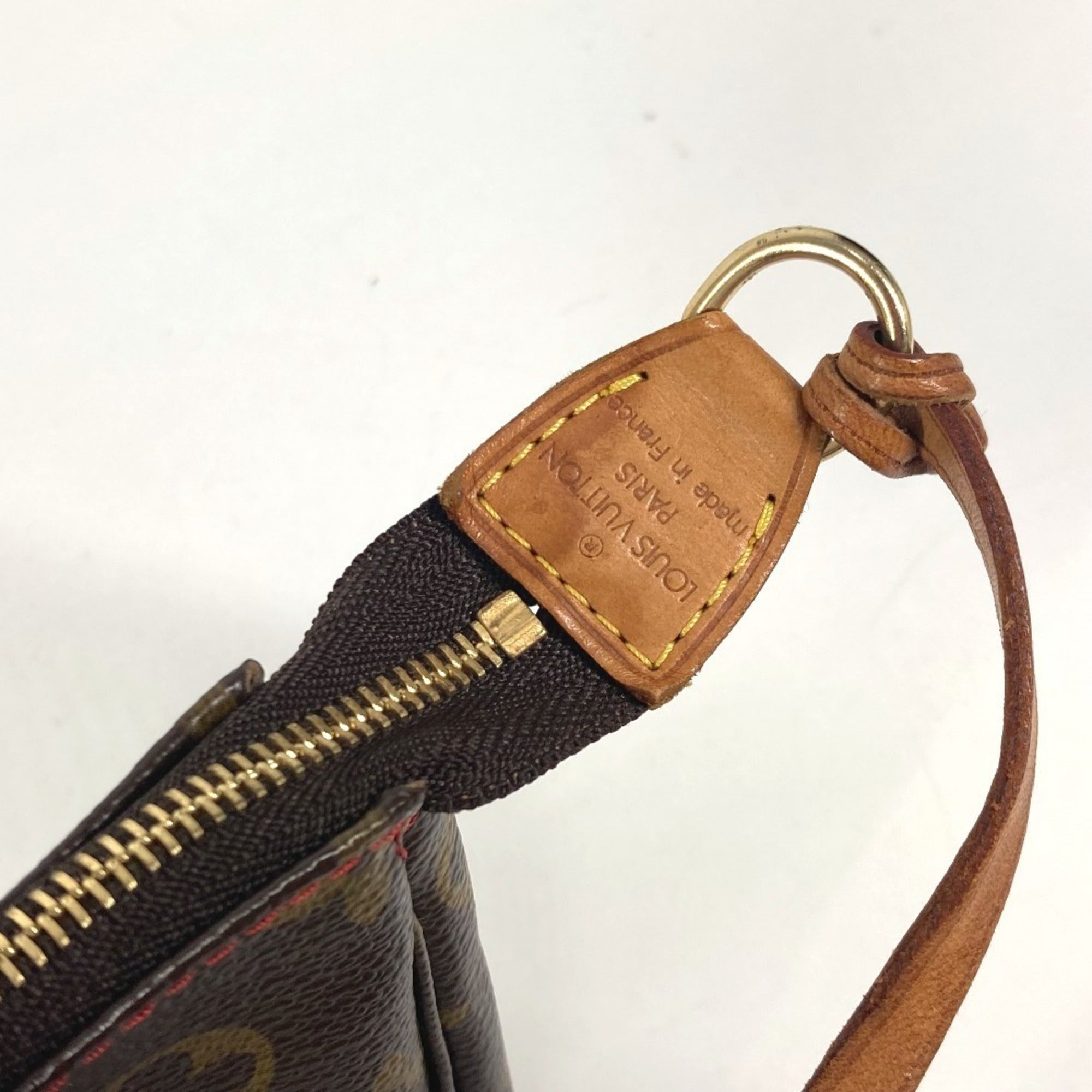 Louis Vuitton Monogram Brown Monogram Cherry Red Color Pochette Pouch (Pre-Owned)