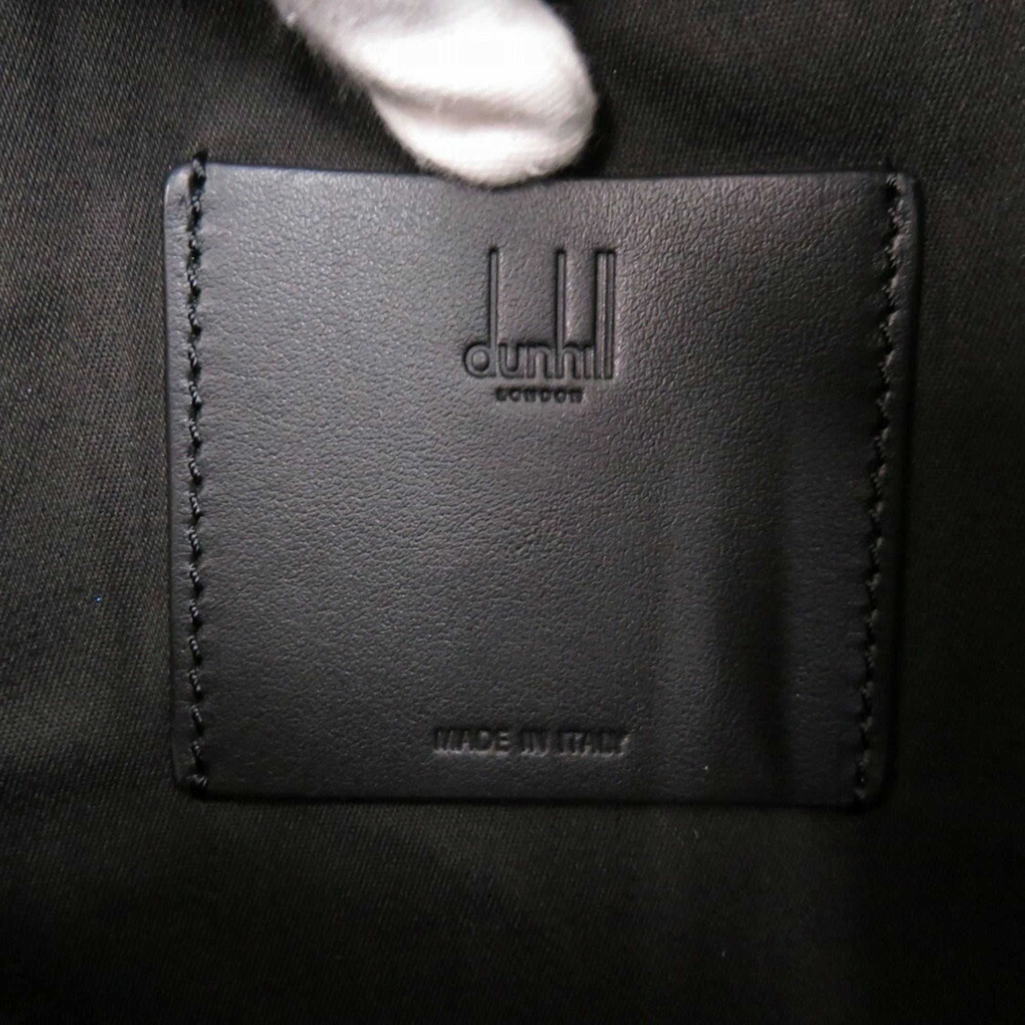 Dunhill Black Green Canvas Leather Tote Bag (Pre-Owned)