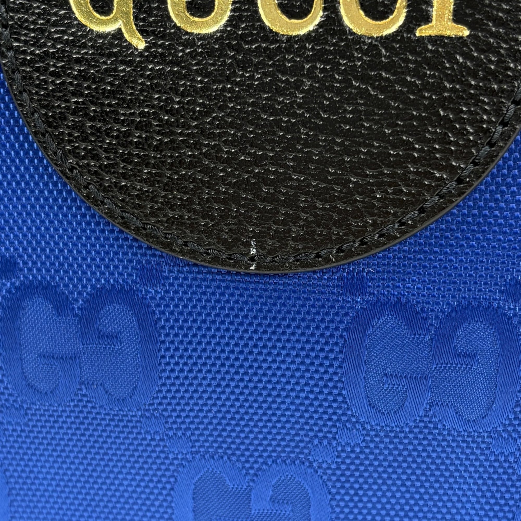 Gucci Black Blue Nylon Leather Tote Bag (Pre-Owned)