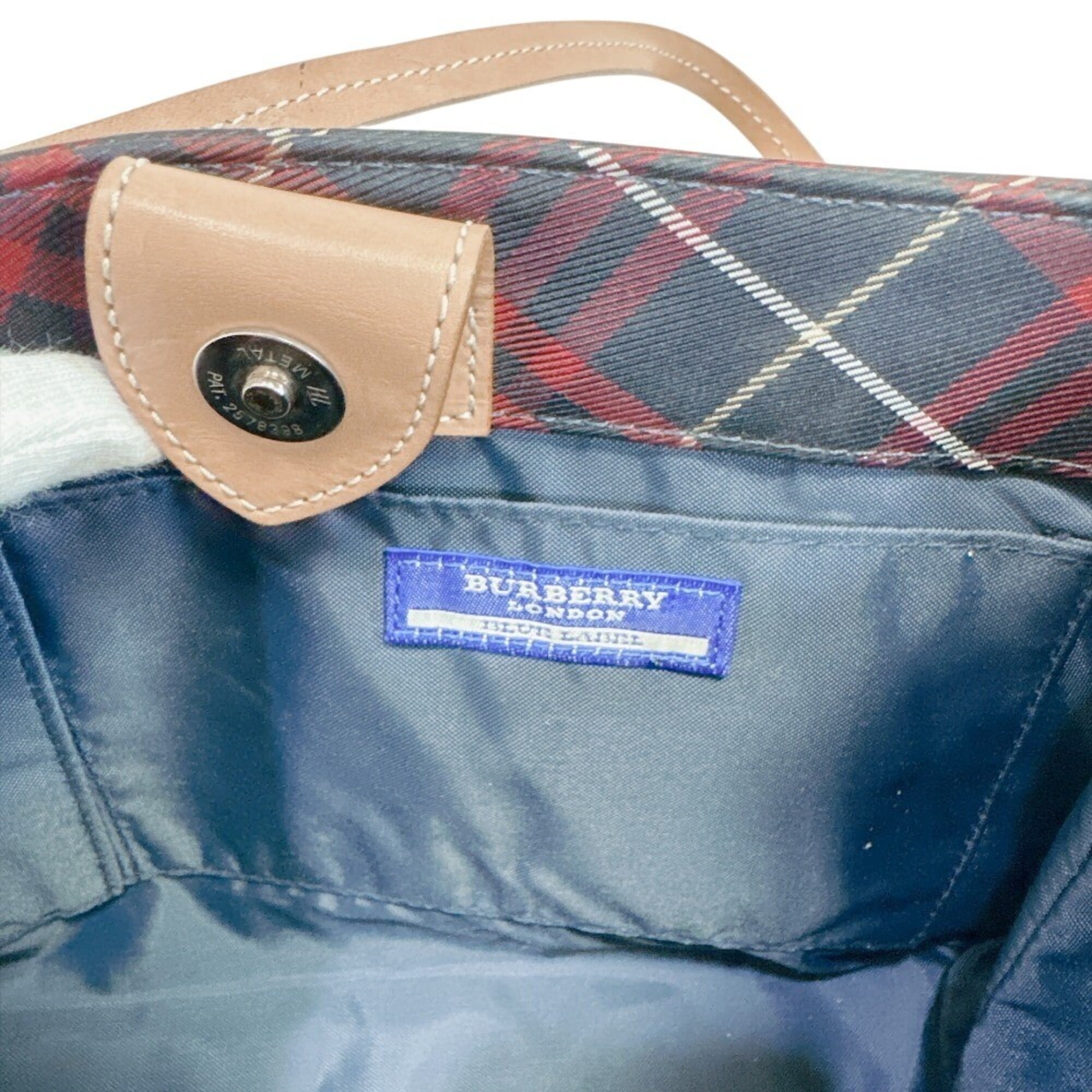 Burberry Red Color Canvas Handbag (Pre-Owned)