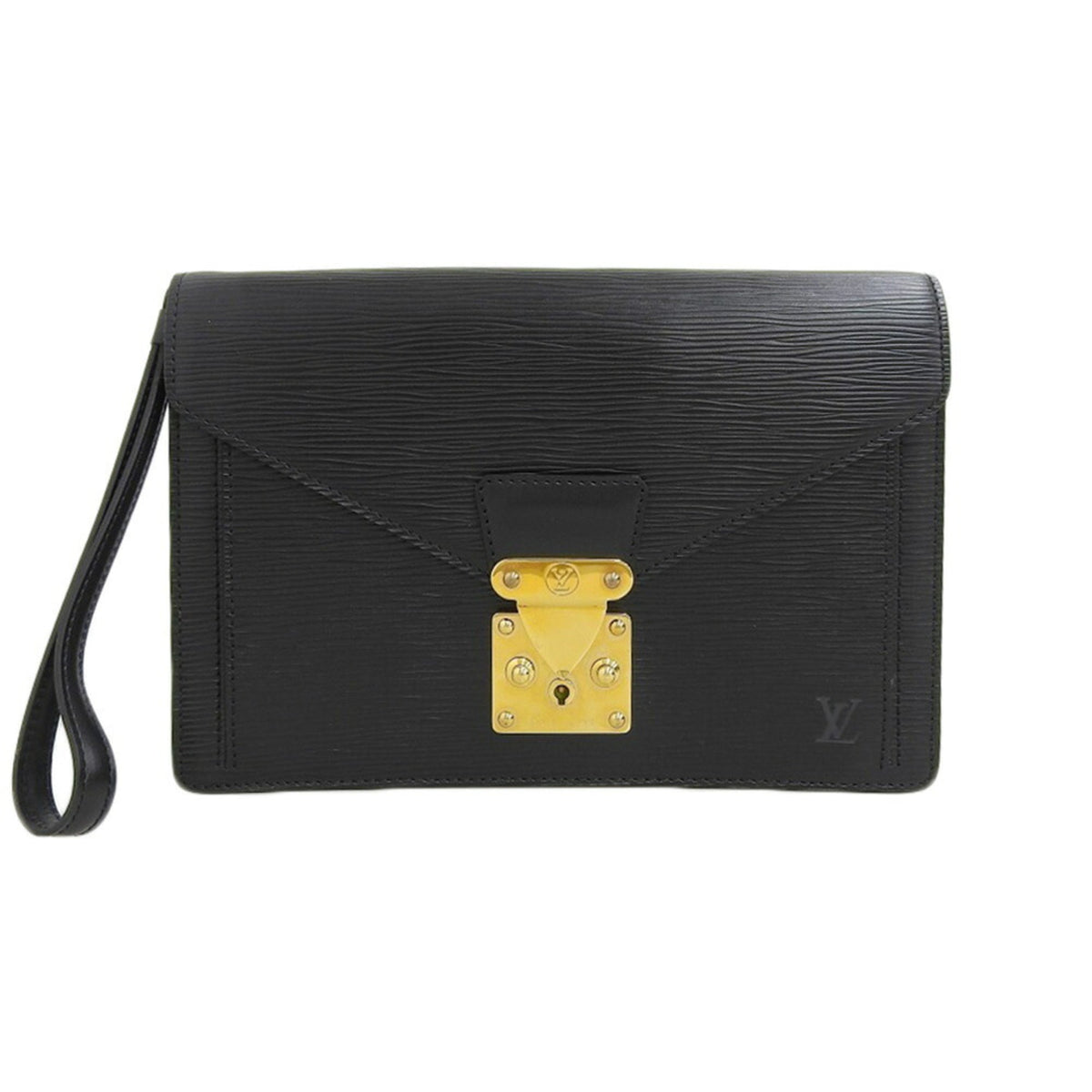 Louis Vuitton Black Noir Epi Leather Clutch Bag Pochette (Pre-Owned)
