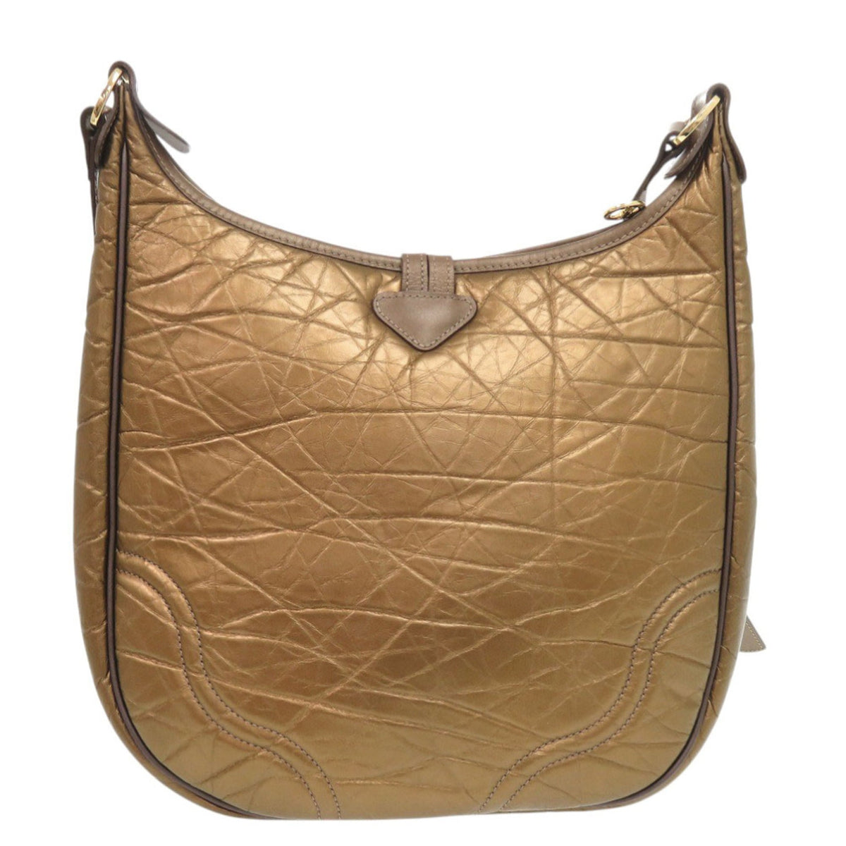 Longchamp Bronze Brown Leather Shoulder Bag (Pre-Owned)