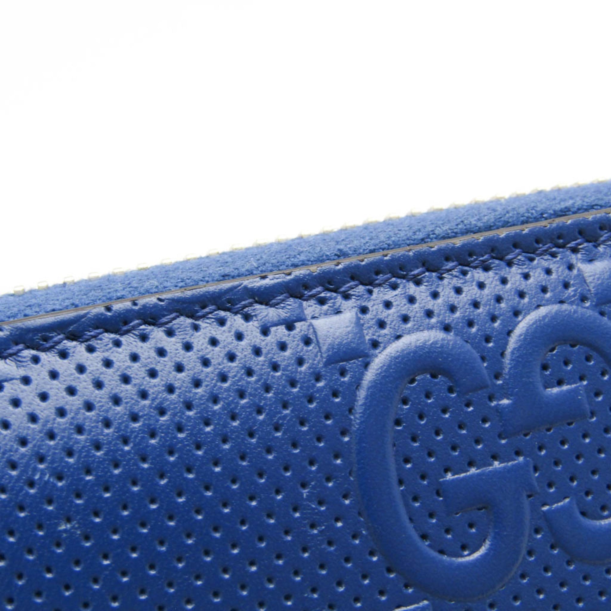 Gucci Navy Leather Long Wallet (Bi-Fold) (Pre-Owned)