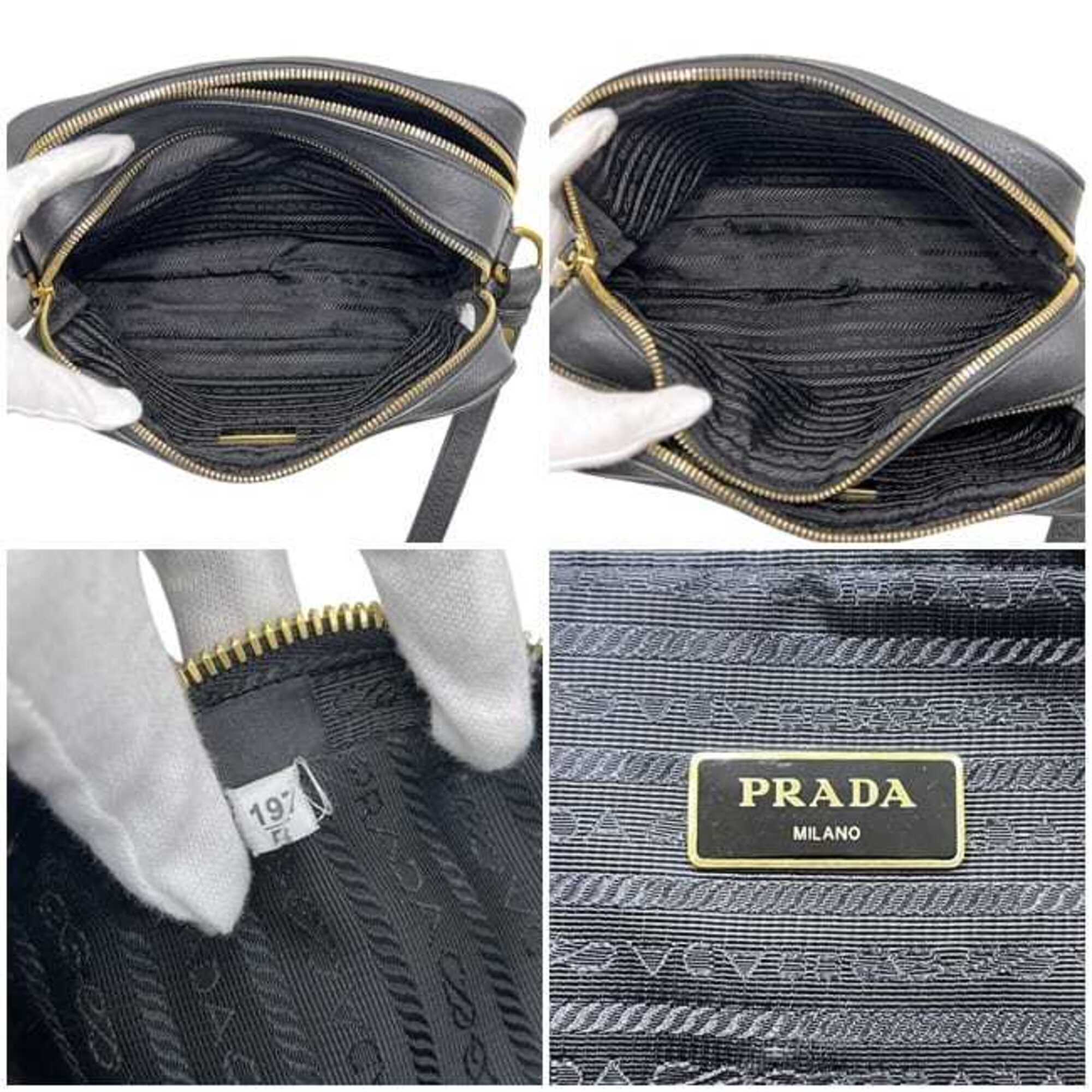 Prada Black Nero Leather Shoulder Bag (Pre-Owned)