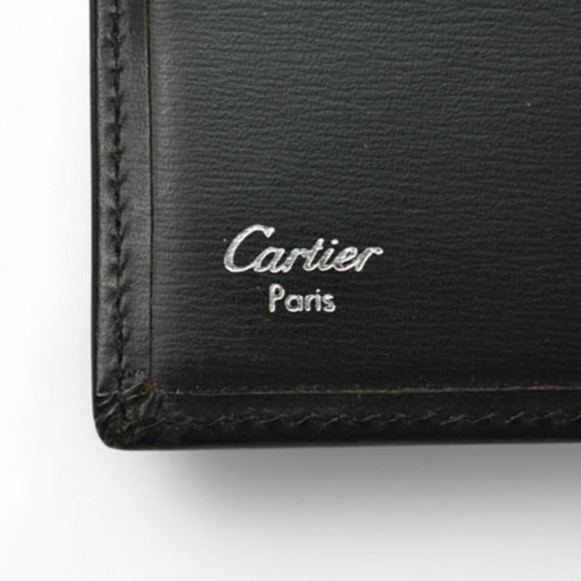 Cartier Black Leather Wallet (Bi-Fold) (Pre-Owned)