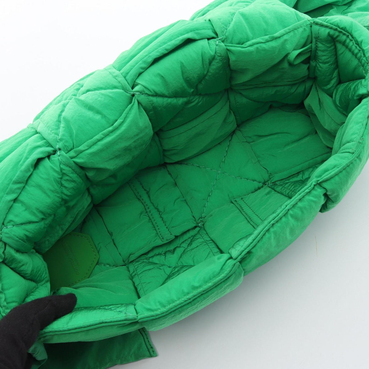 Bottega Veneta Green Nylon Handbag Pouch Shoulder Bag (Pre-Owned)