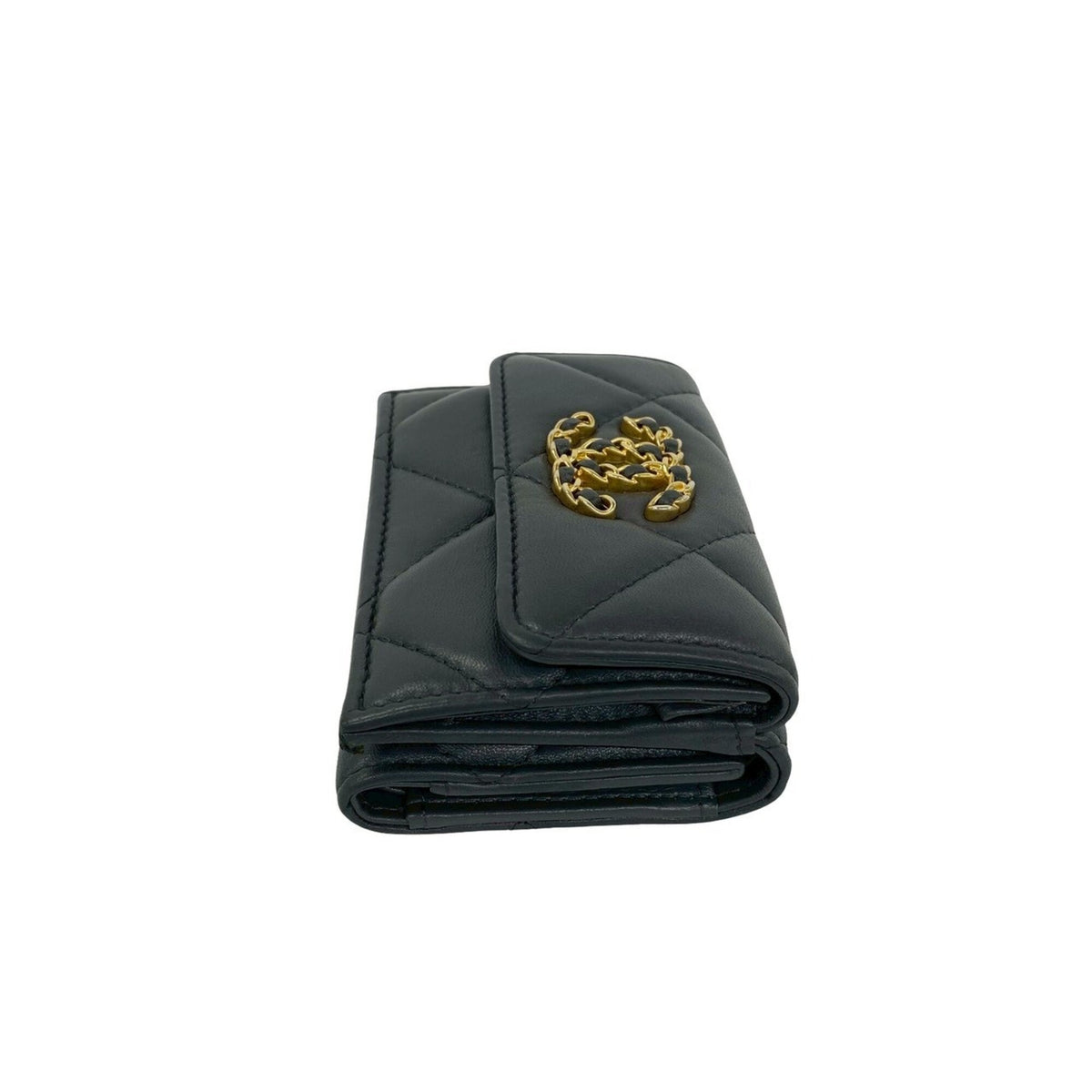 Chanel Gray Leather Wallet (Tri-Fold) (Pre-Owned)