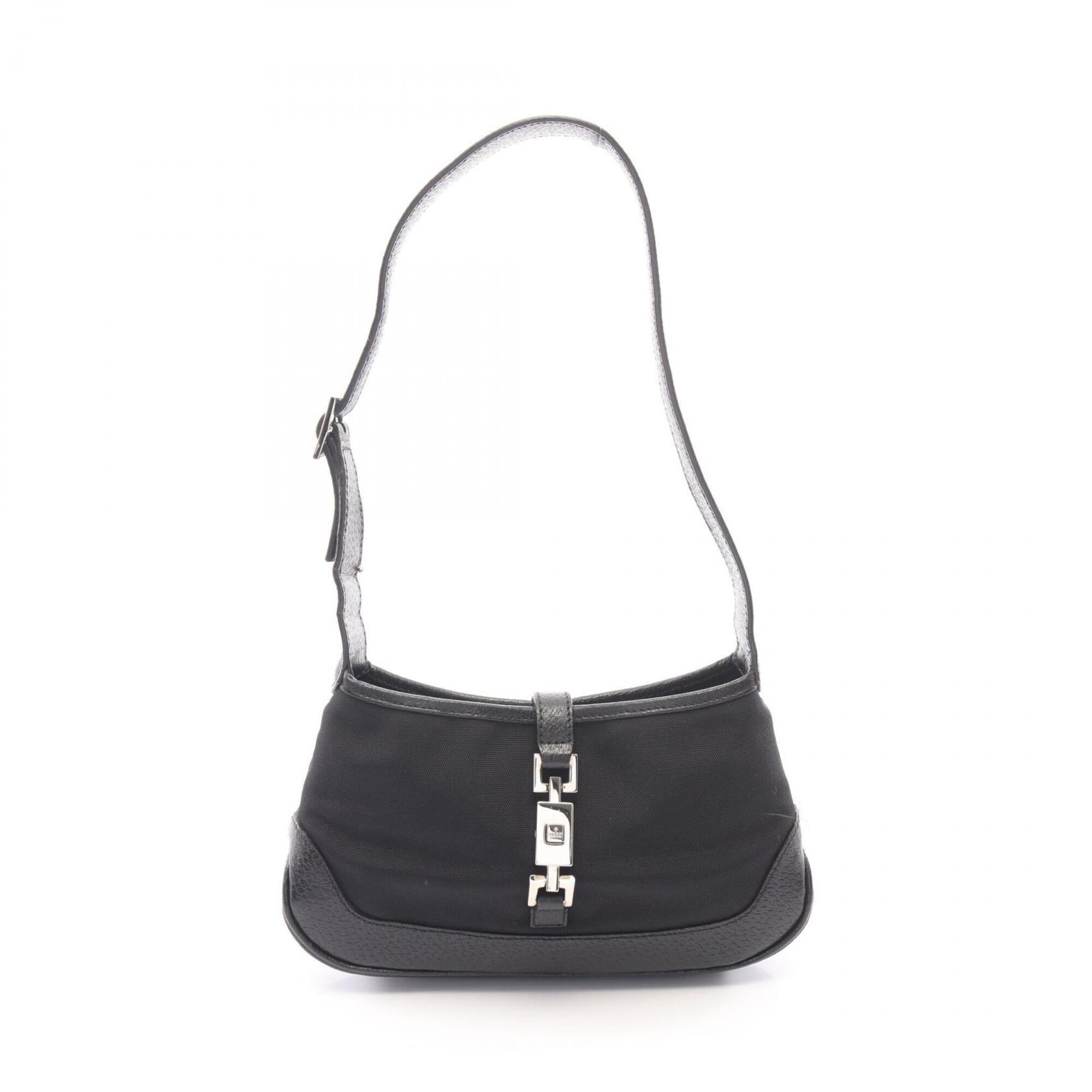 Gucci Black Canvas Leather Shoulder Bag (Pre-Owned)