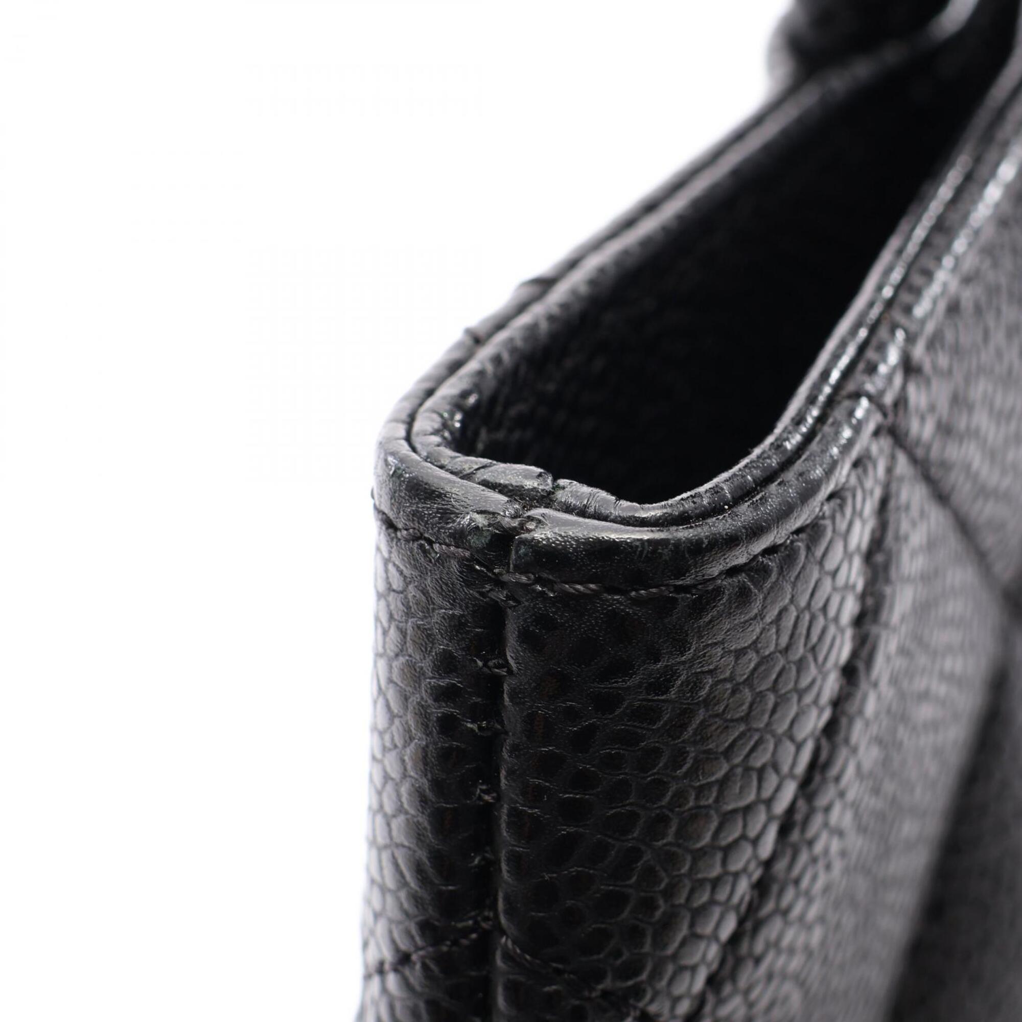 Chanel Black Grained Calfskin Handbag Tote Bag (Pre-Owned)