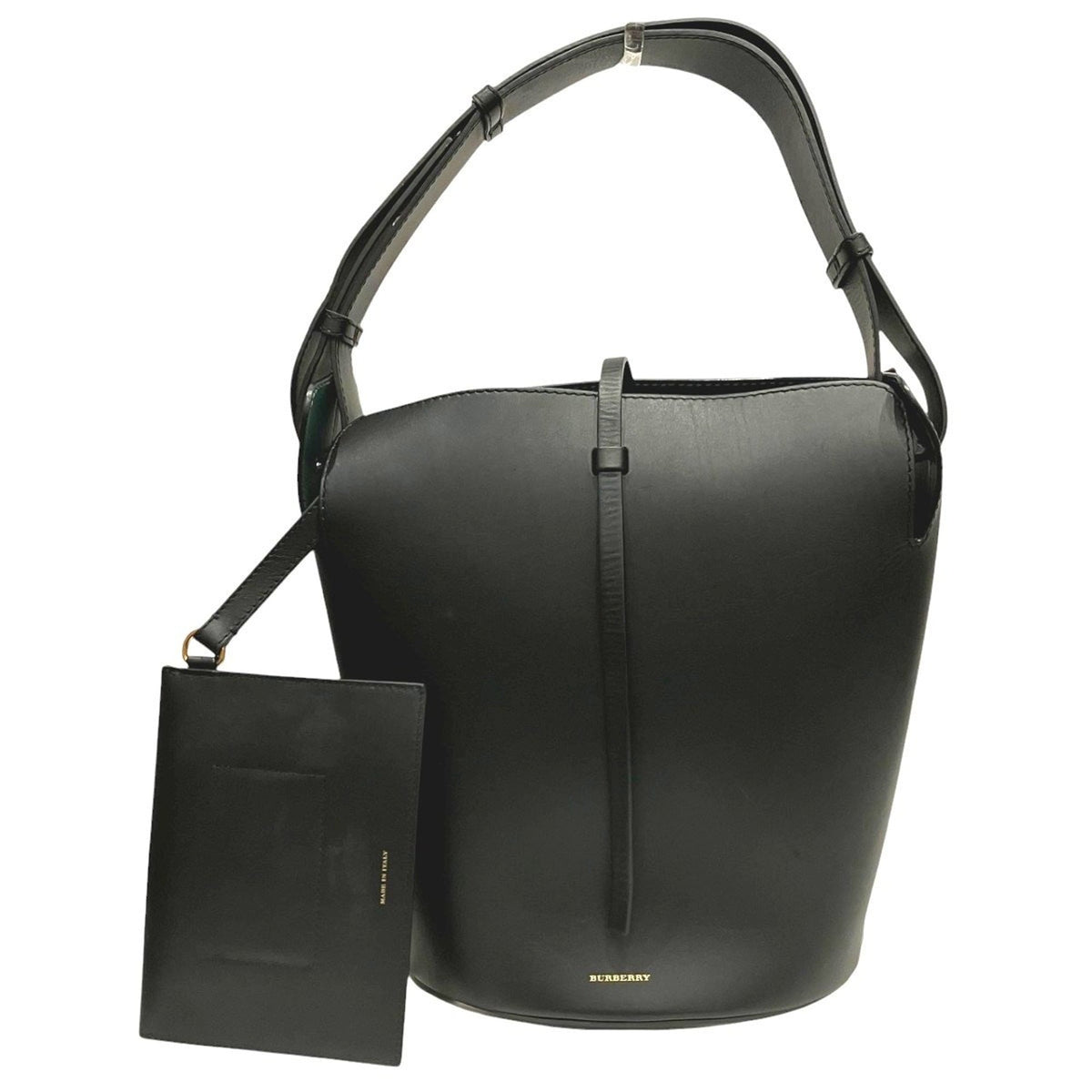Burberry Black Leather Pouch Shoulder Bag (Pre-Owned)