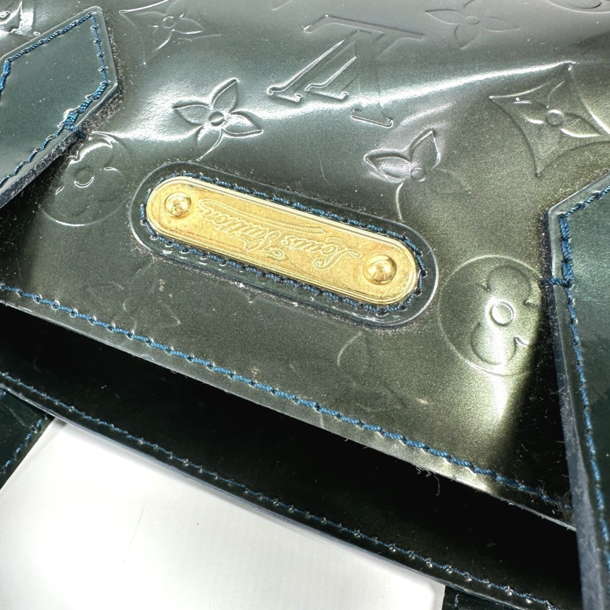 Louis Vuitton Monogram Vernis Blue Nuit Green Monogram Vernis Handbag Tote Bag (Pre-Owned)