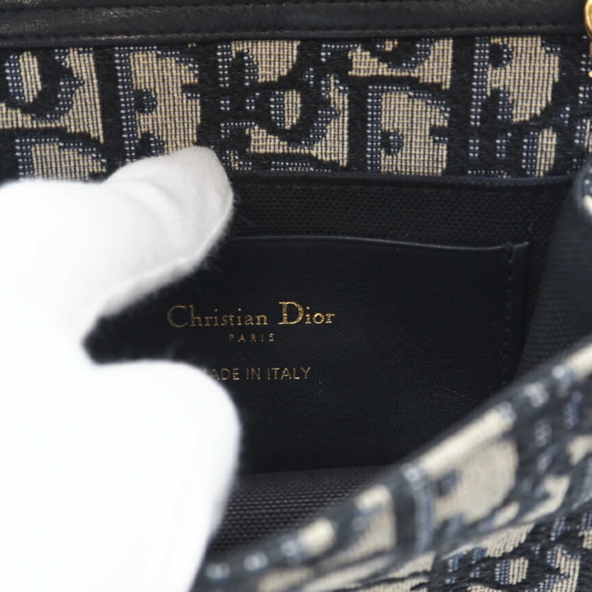 Christian Dior Navy Canvas Pouch Shoulder Bag (Pre-Owned)