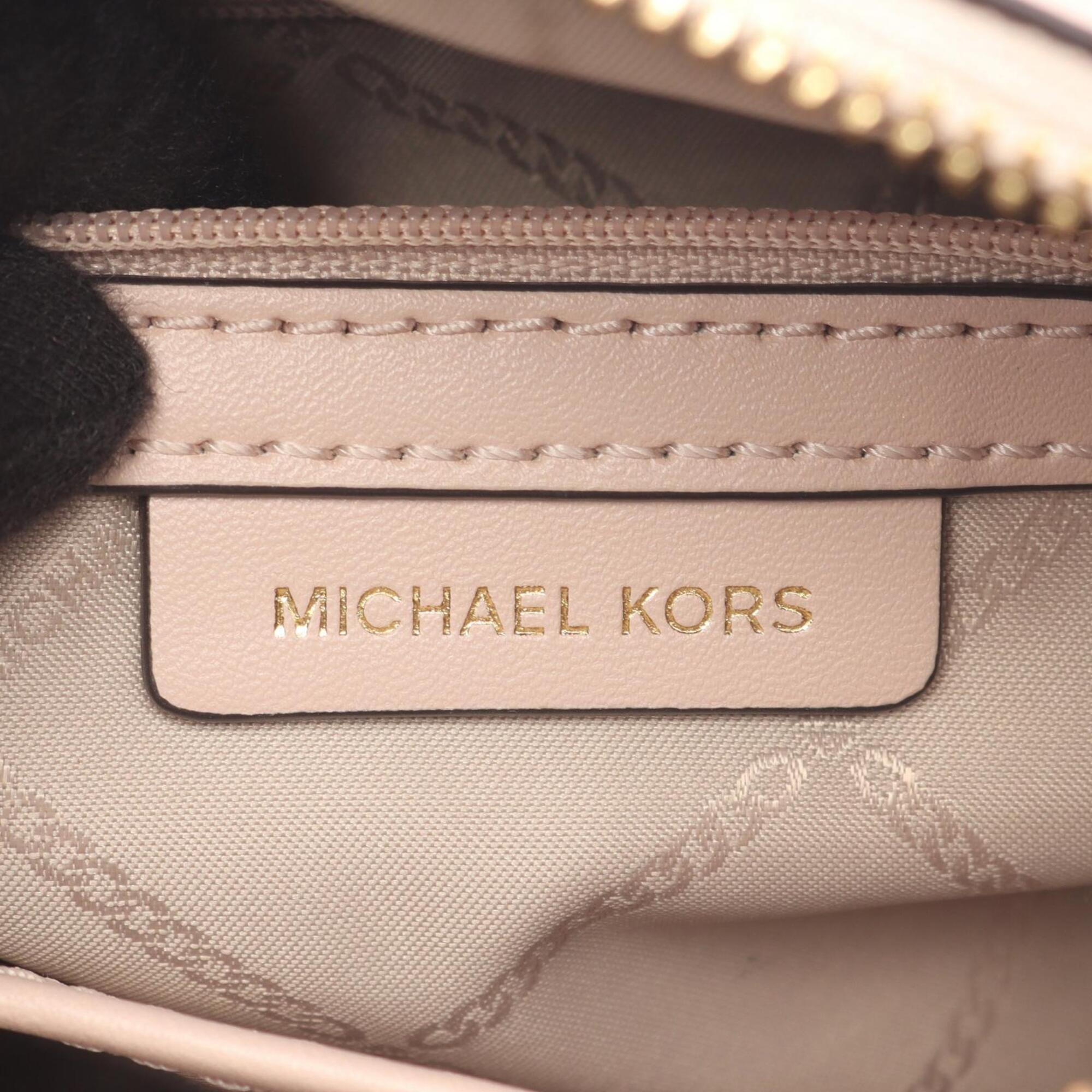 Michael Kors Brown Pink Coated Canvas Leather Handbag Shoulder Bag (Pre-Owned)