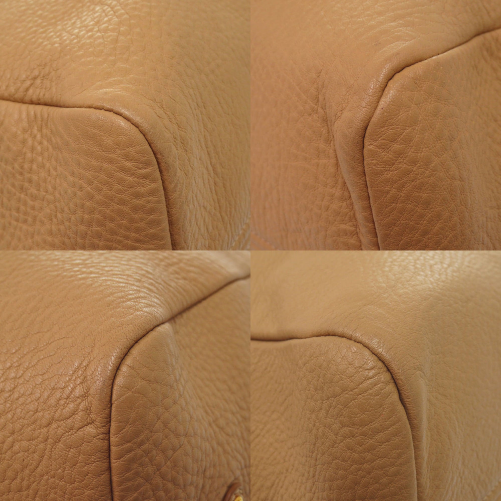 Prada Brown Leather Shoulder Bag Tote Bag (Pre-Owned)